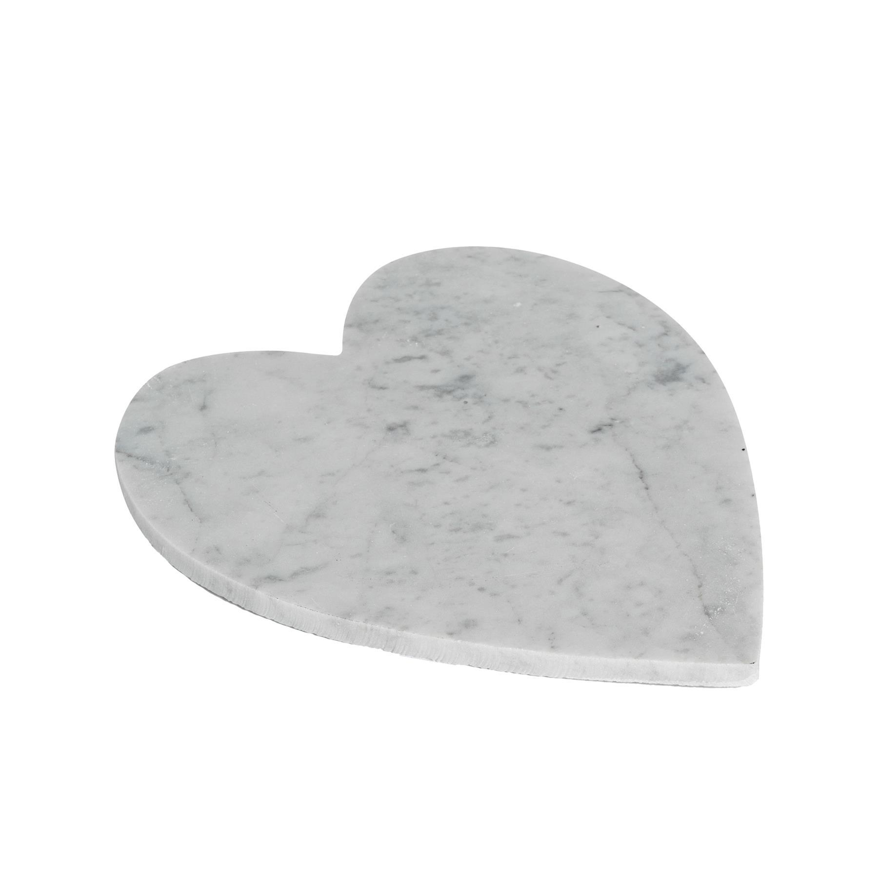 27cm x 25cm White Heart Marble Chopping Board