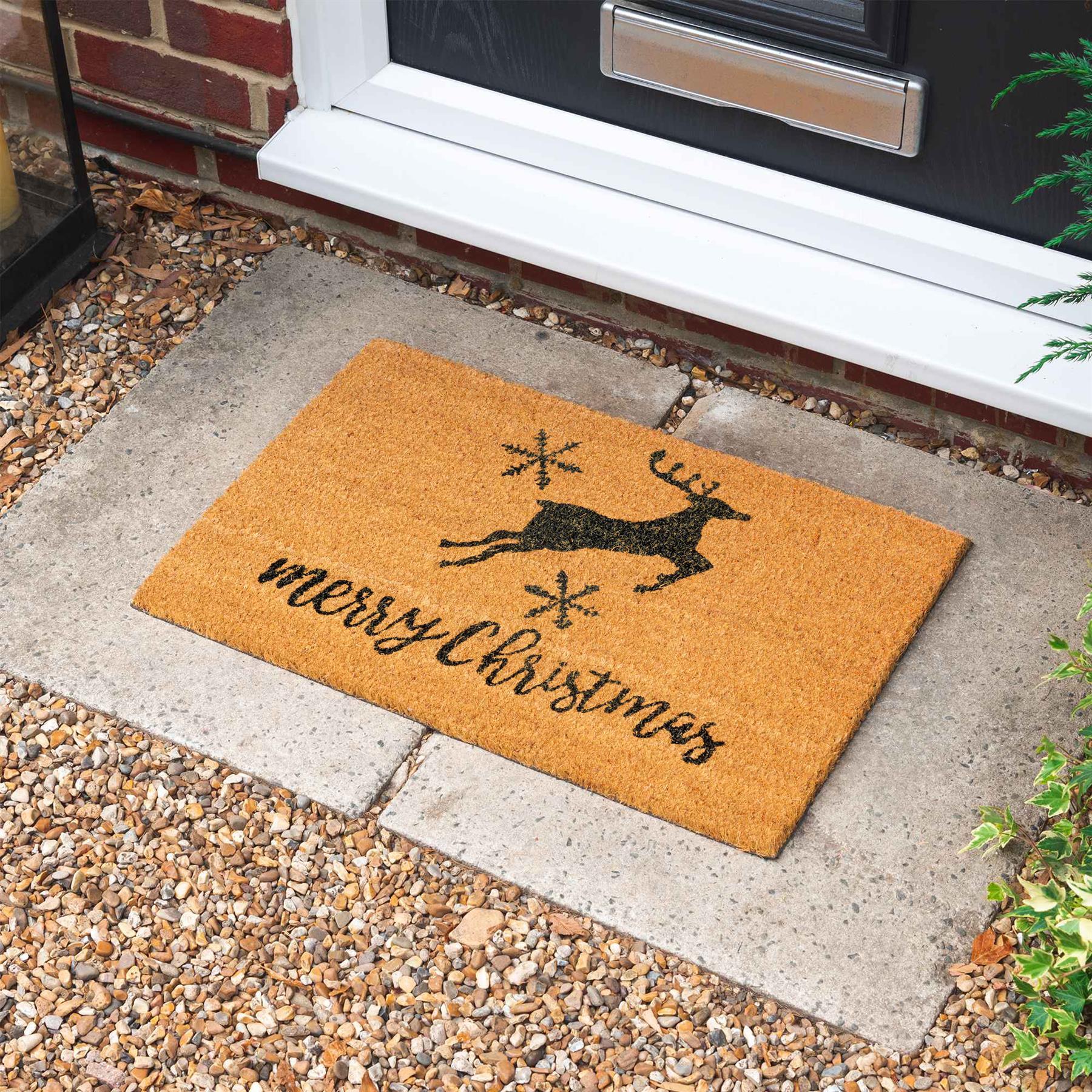 60cm x 40cm Reindeer Coir Door Mat