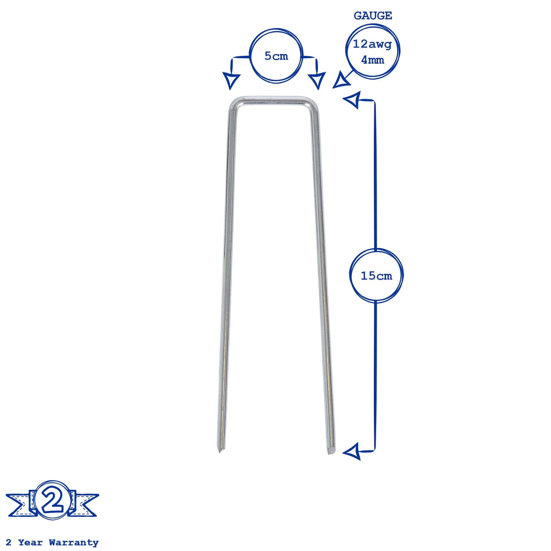 4mm (12 gauge) Weed Membrane Pegs - Pack of 20