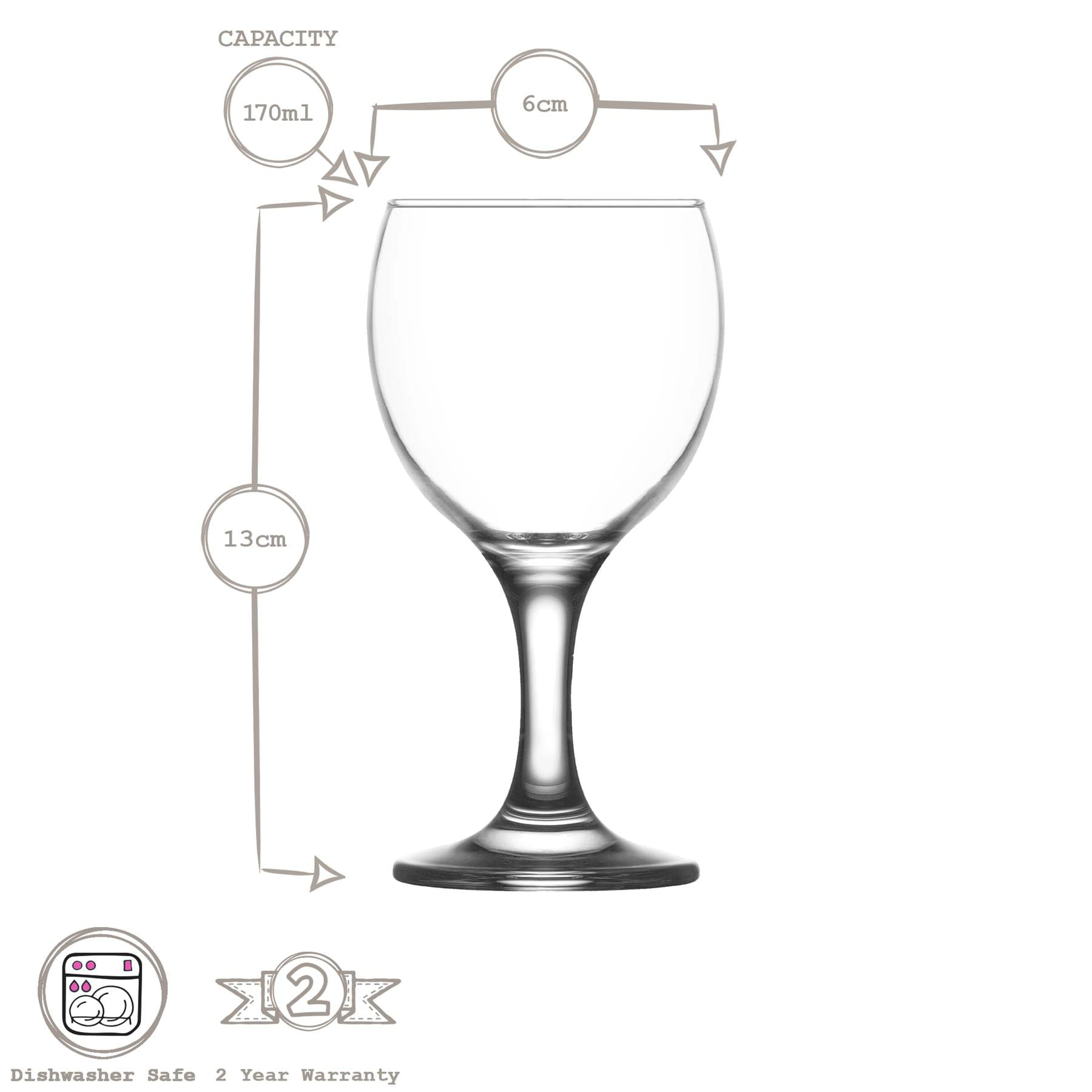 170ml Misket White Wine Glasses - Pack of Six