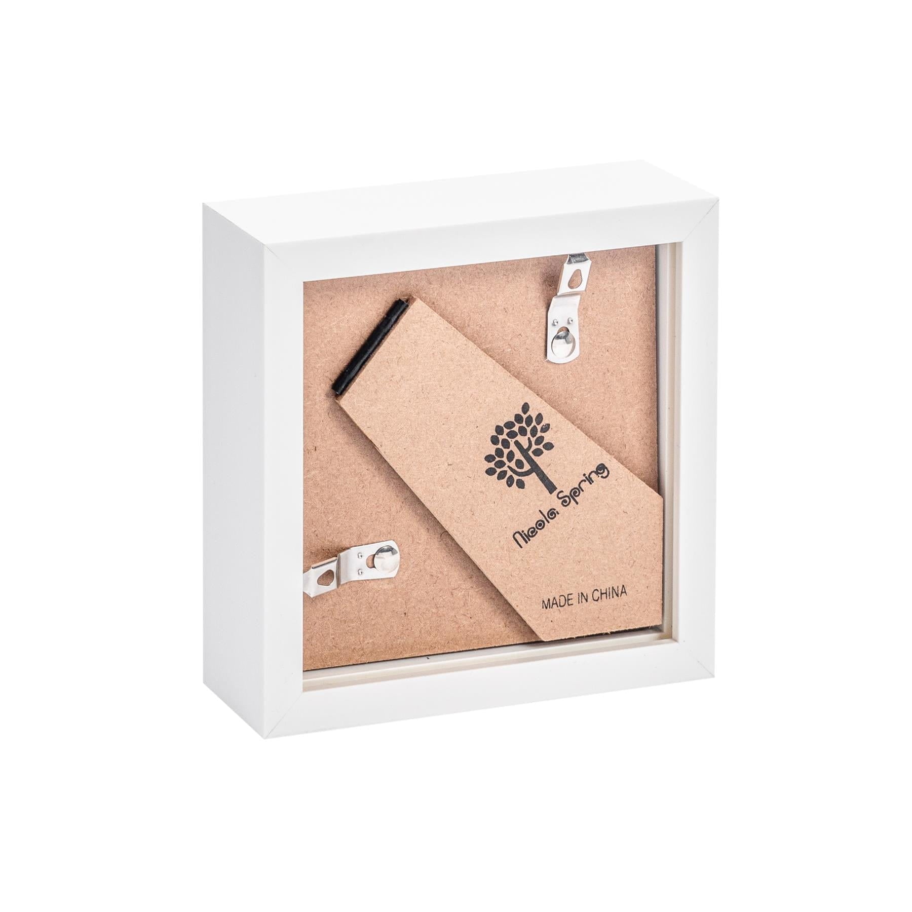 4" x 4" White 3D Box Photo Frame