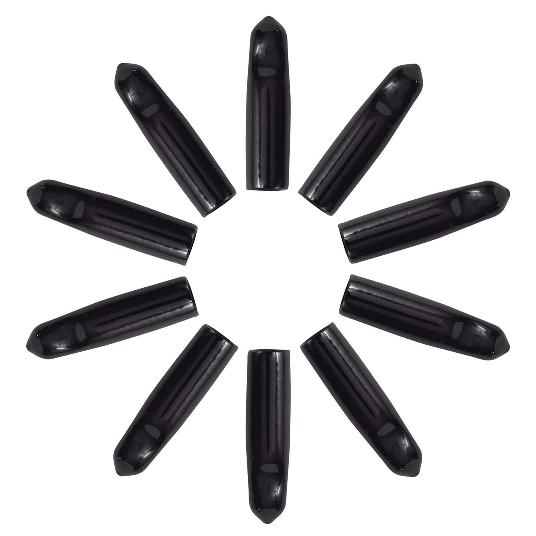 Argon Tableware Olive Oil Bottle Pourer Dust Caps - Black - Pack of 10