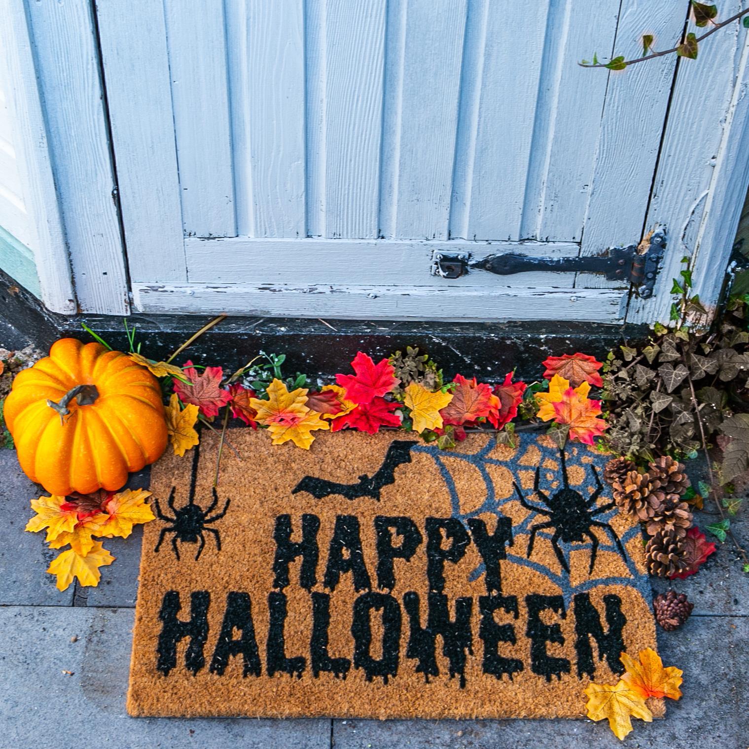 60cm x 40cm Spider Happy Halloween Coir Door Mat