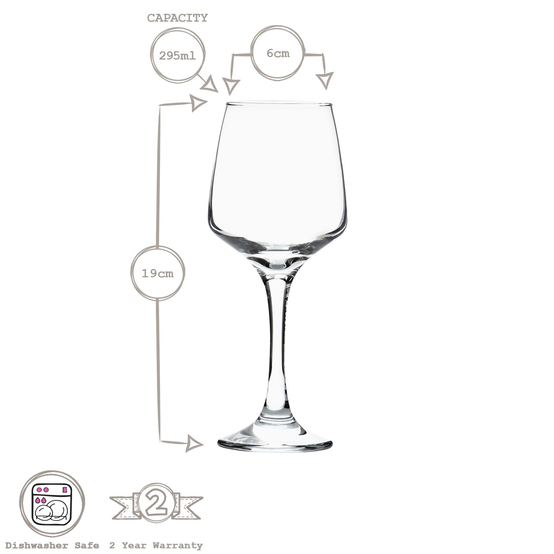 295ml Lal Wine Glasses - Pack of Six