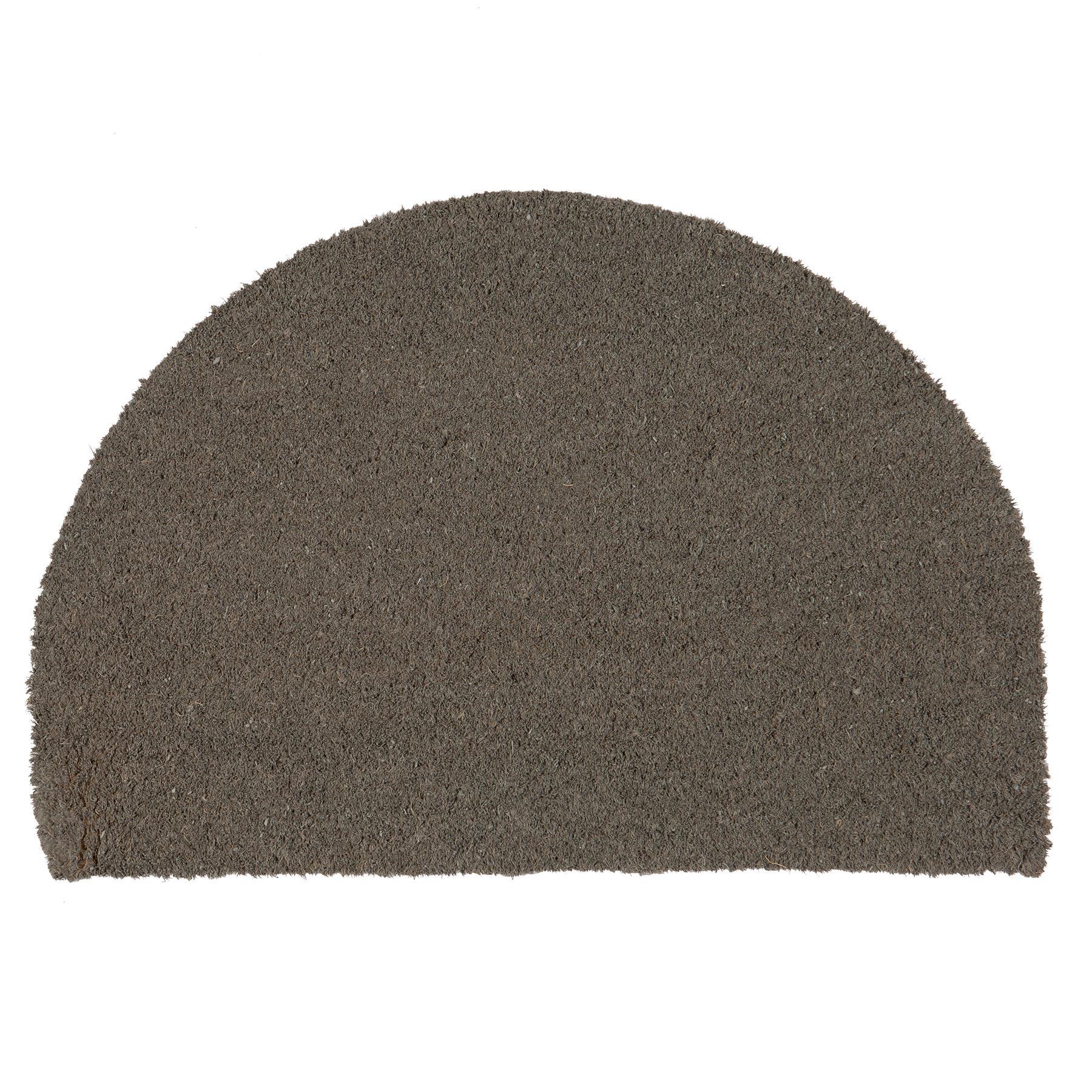 60cm x 40cm Grey Coir Half Moon Door Mat