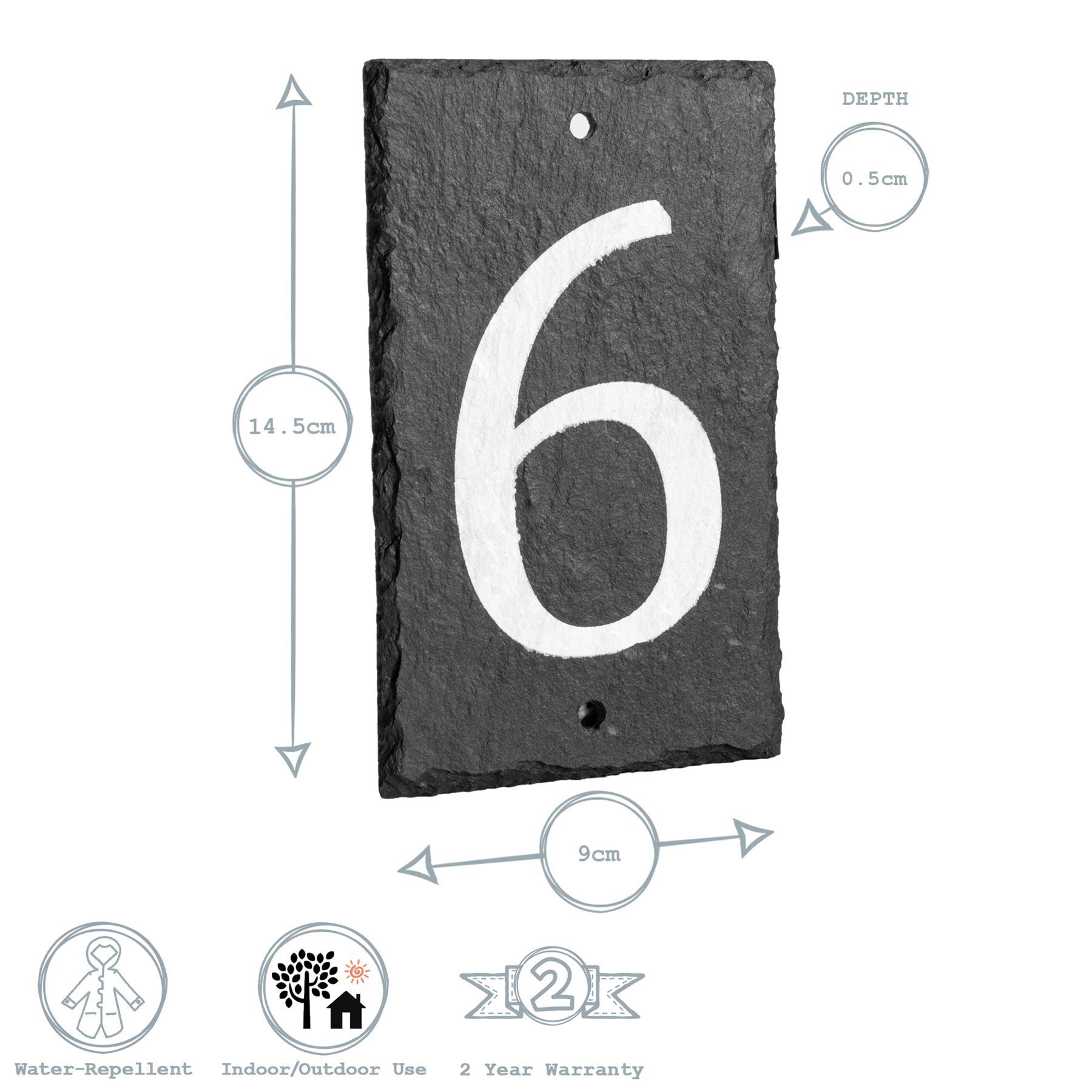 Number 6 Slate House Sign