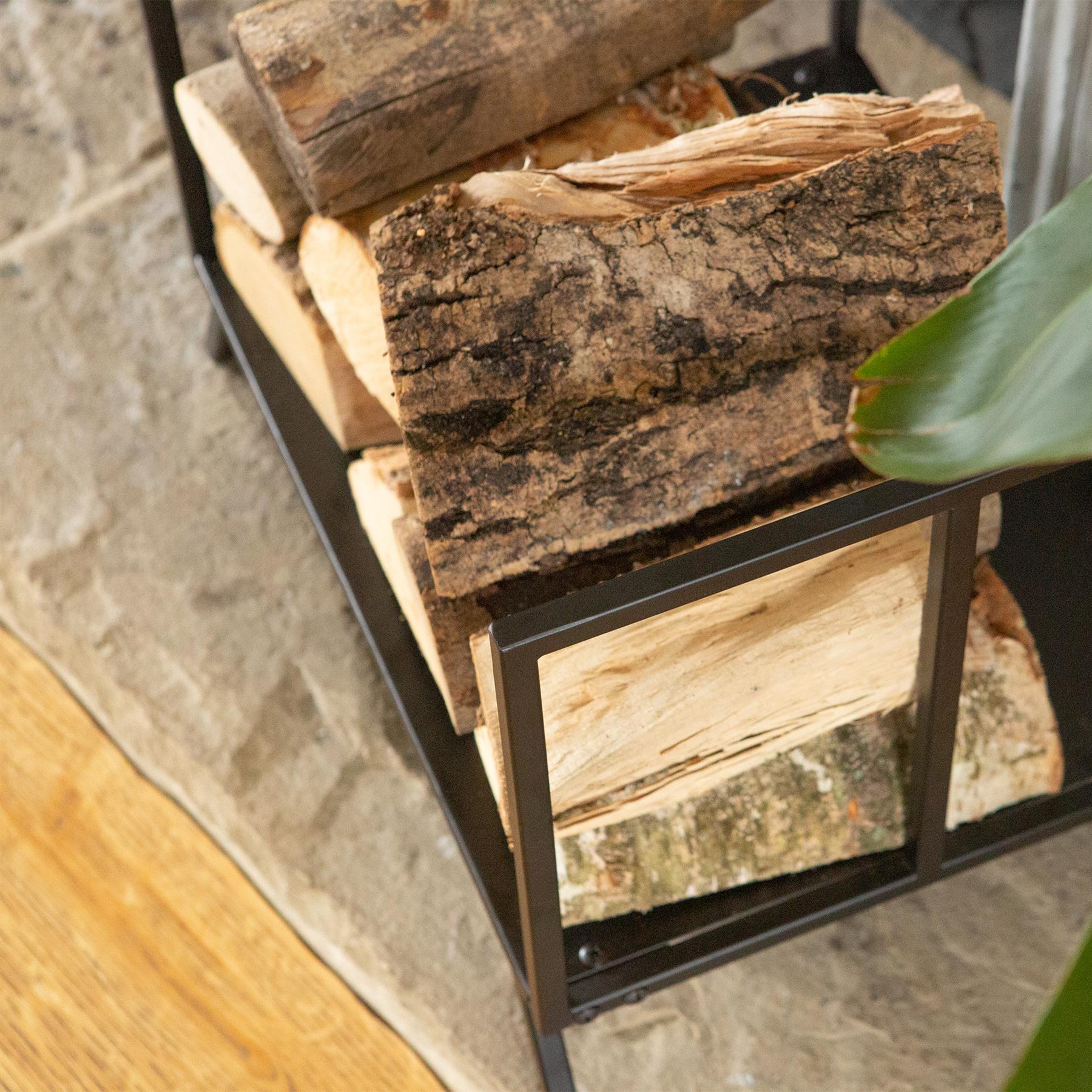 Black Fireside Log Storage Rack