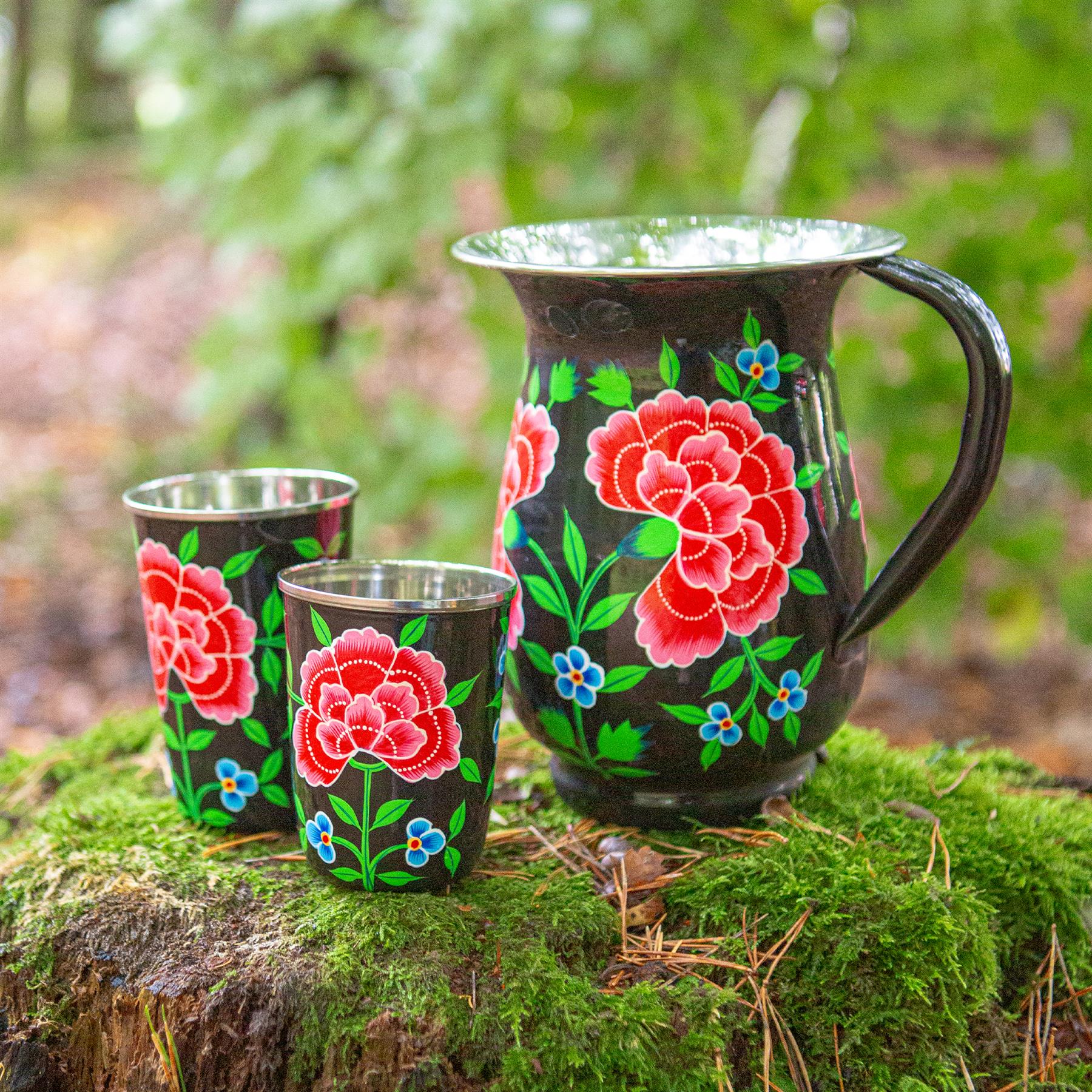 Peony 300ml Hand-Painted Picnic Cup