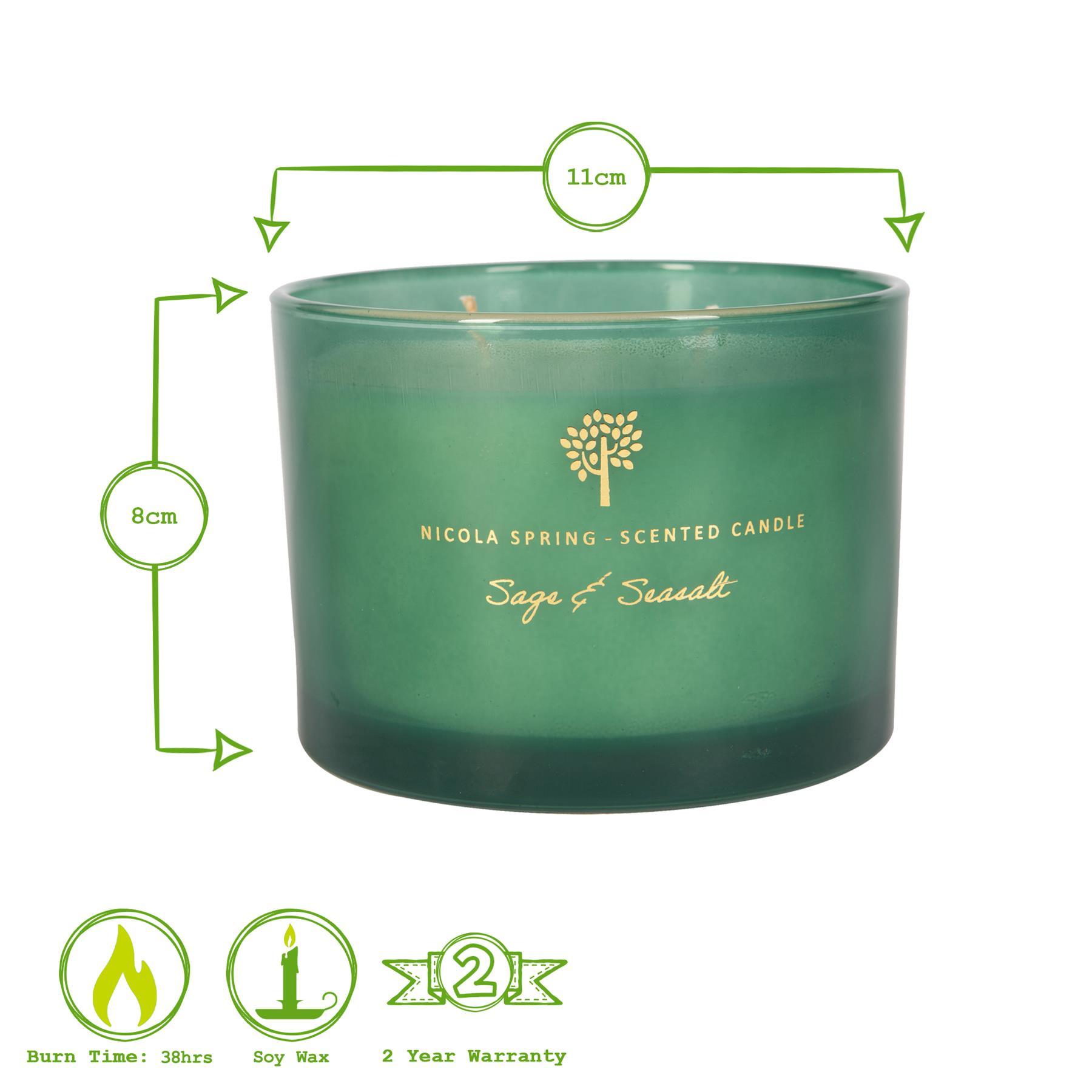 350g Double Wick Sage & Seasalt Soy Wax Scented Candle