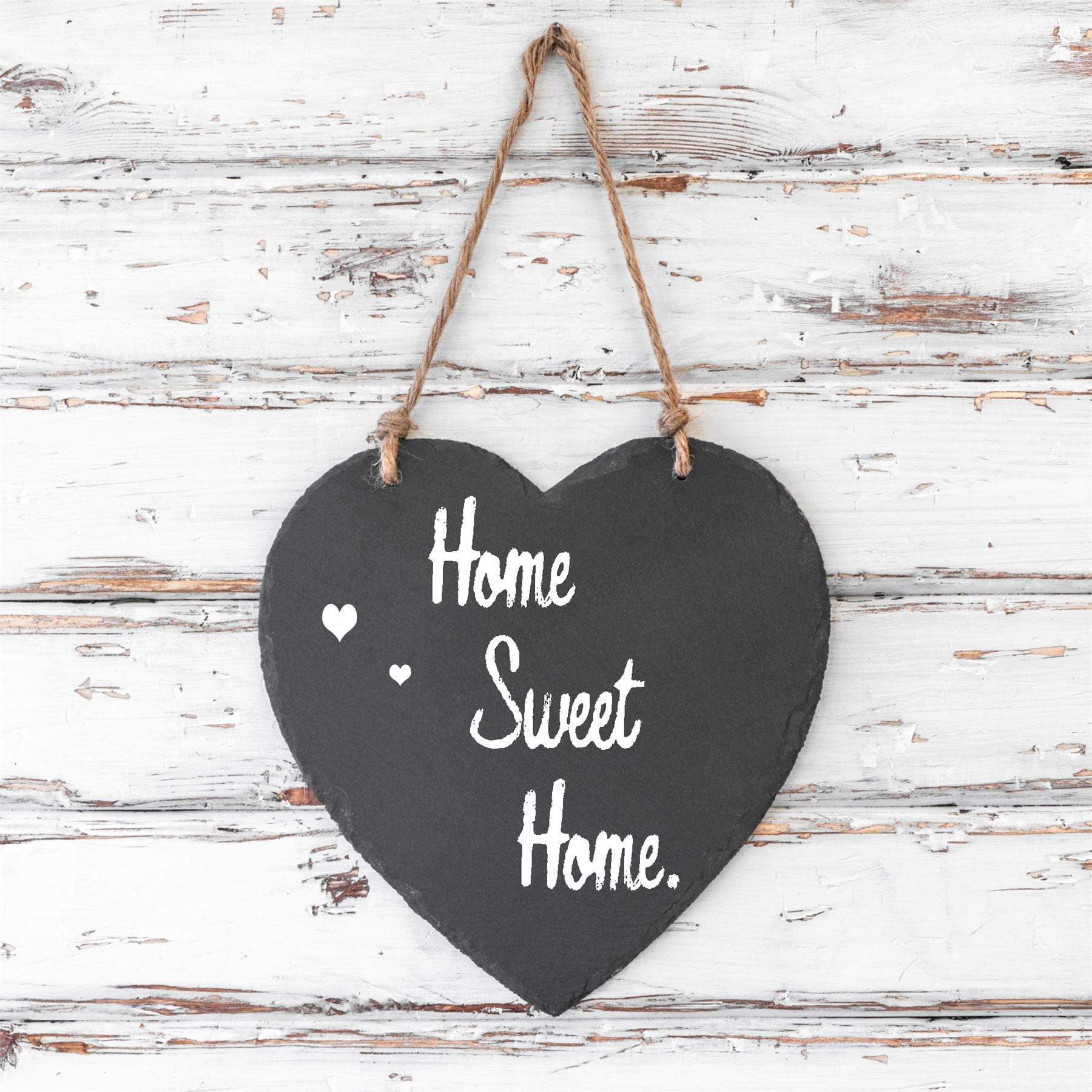 24.5cm Black Heart Slate Hanging Notice Board