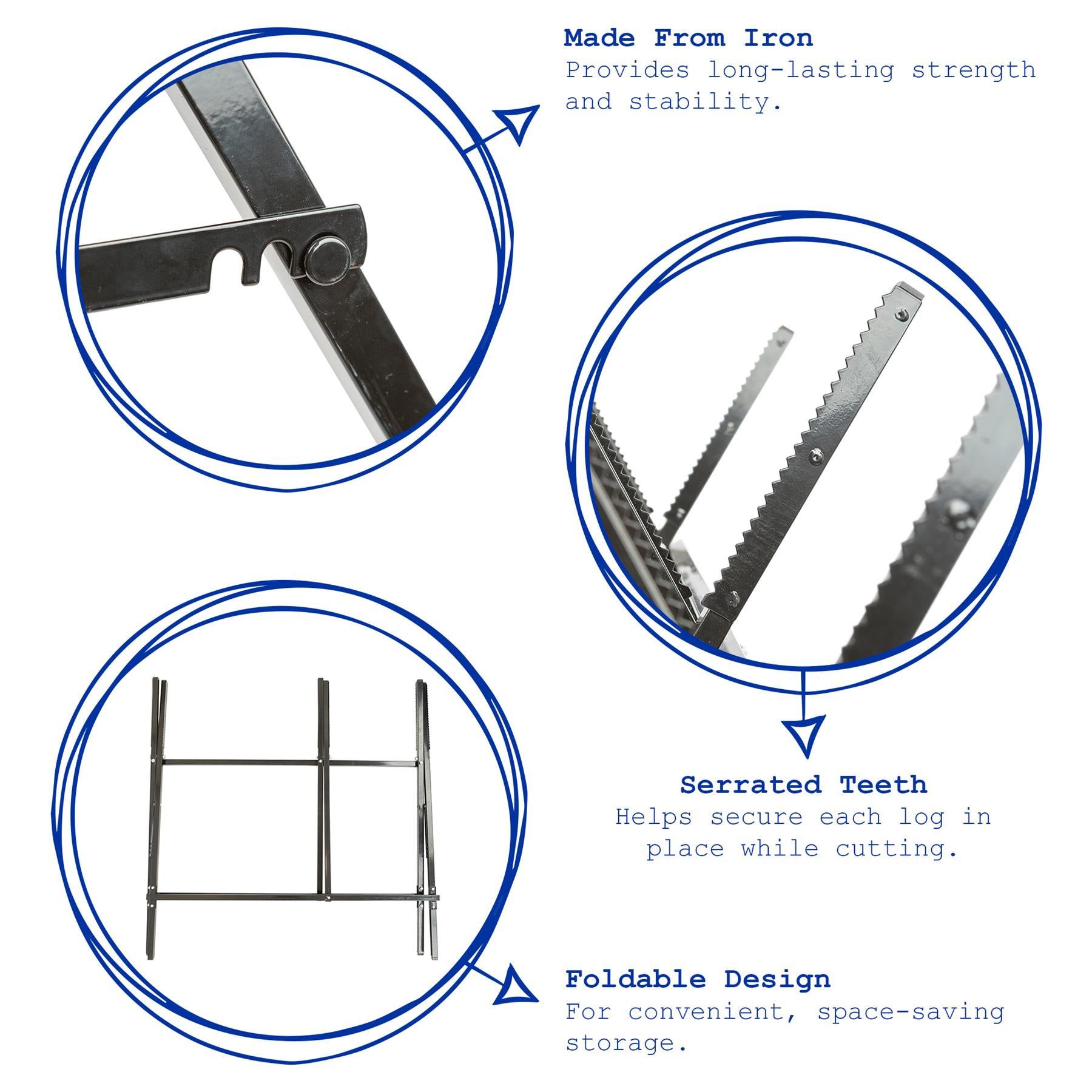 Black Folding Iron Log Saw Horse