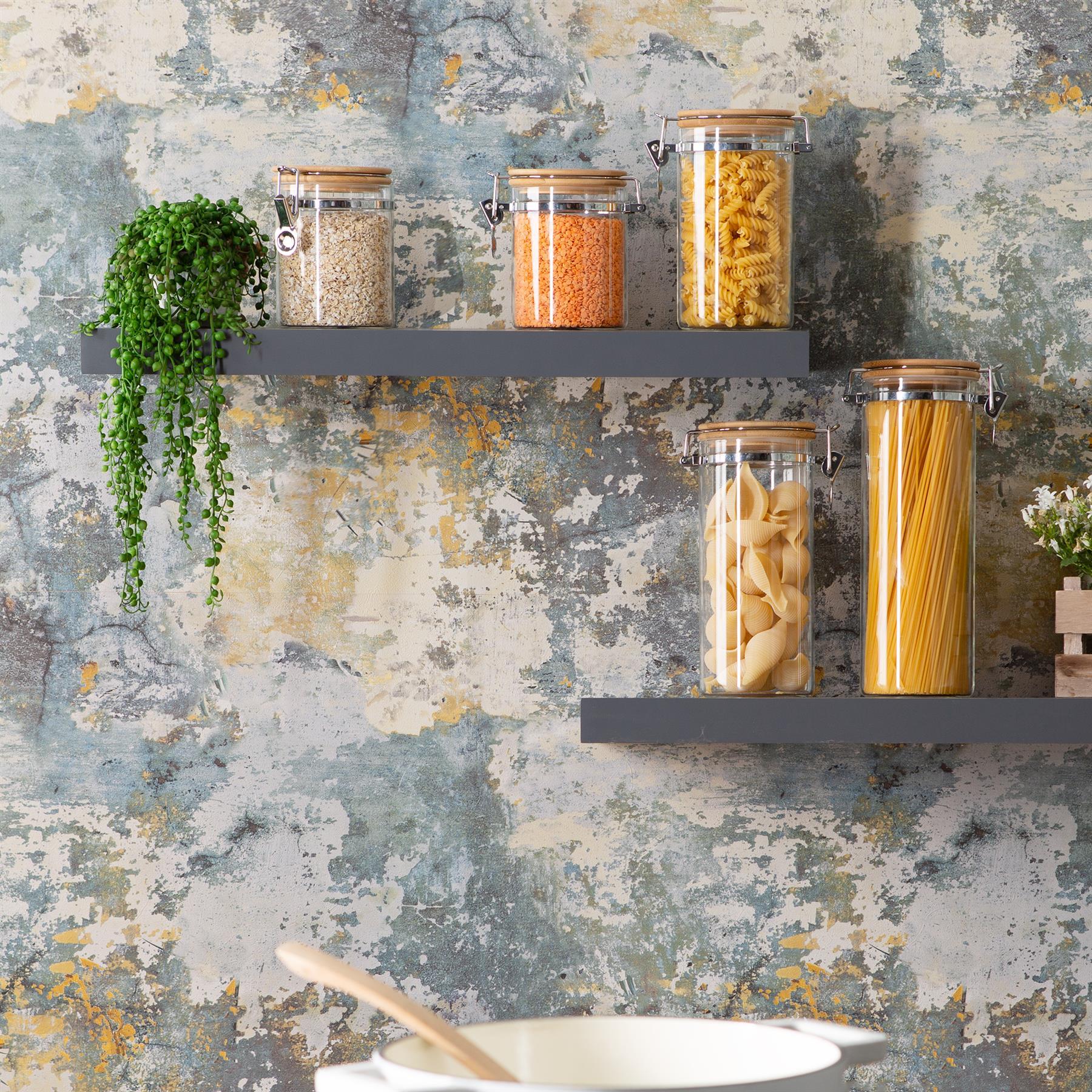 1.75L Glass Storage Jar with Wooden Clip Lid