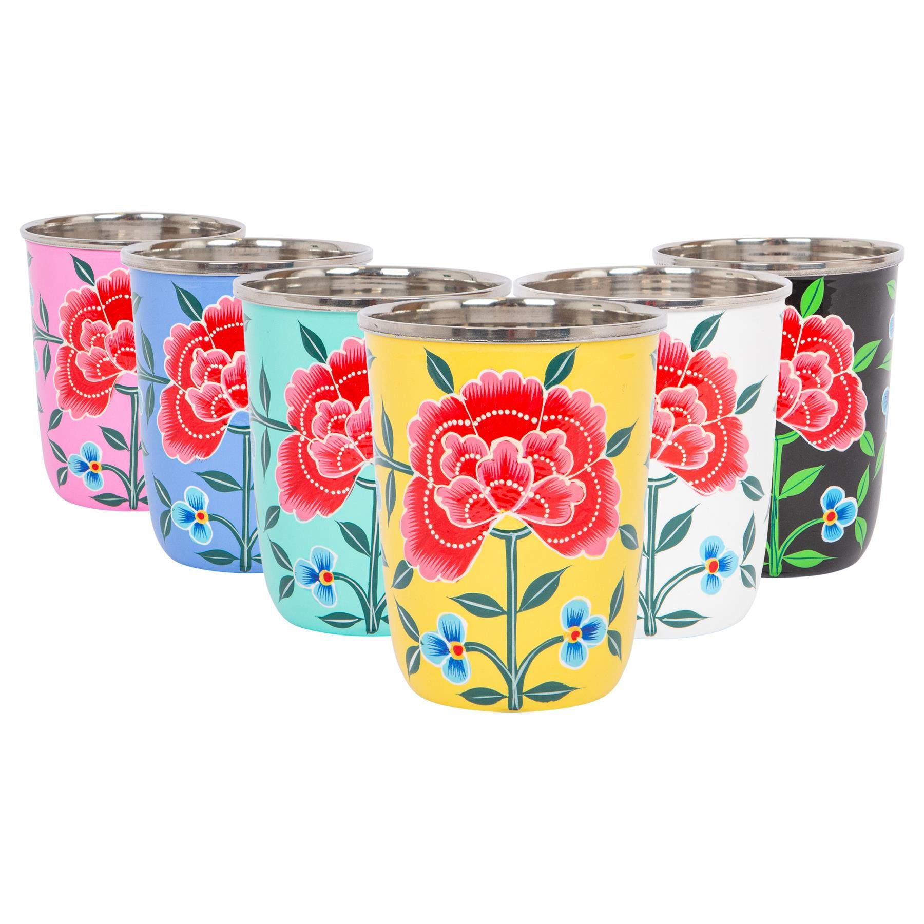 Peony 300ml Hand-Painted Picnic Cup