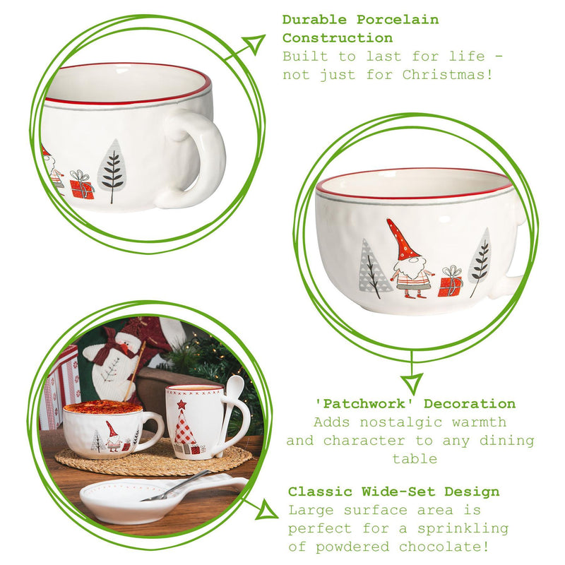 4pc Christmas Coffee Morning Set - Patchwork - By Nicola Spring