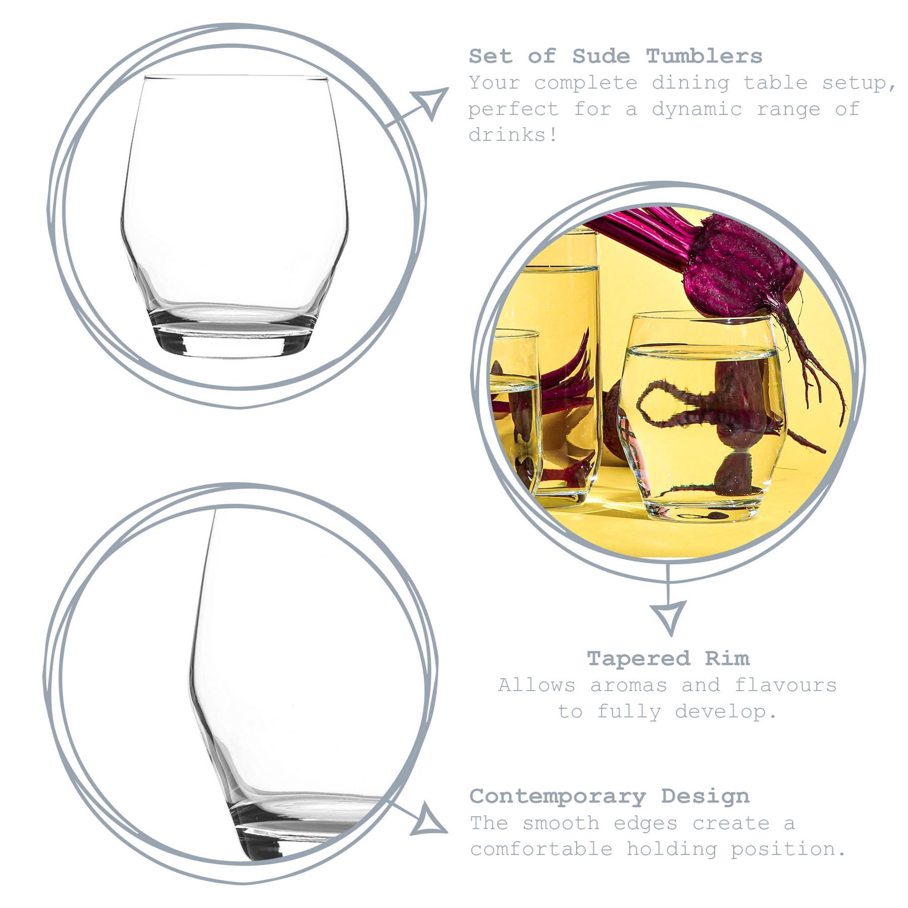 315ml Sude Tumbler Glasses - Pack of Six