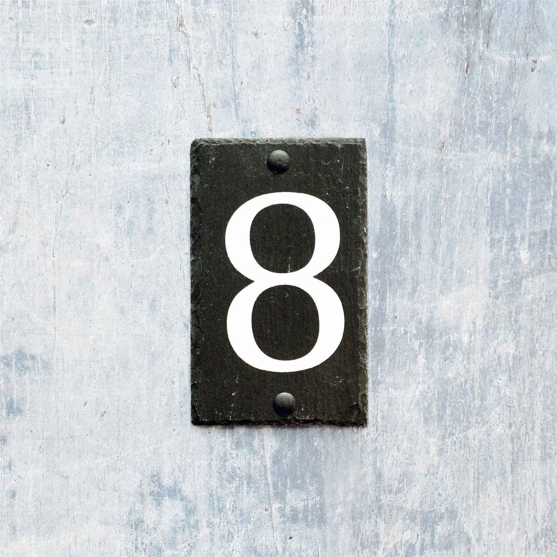Number 8 Slate House Sign