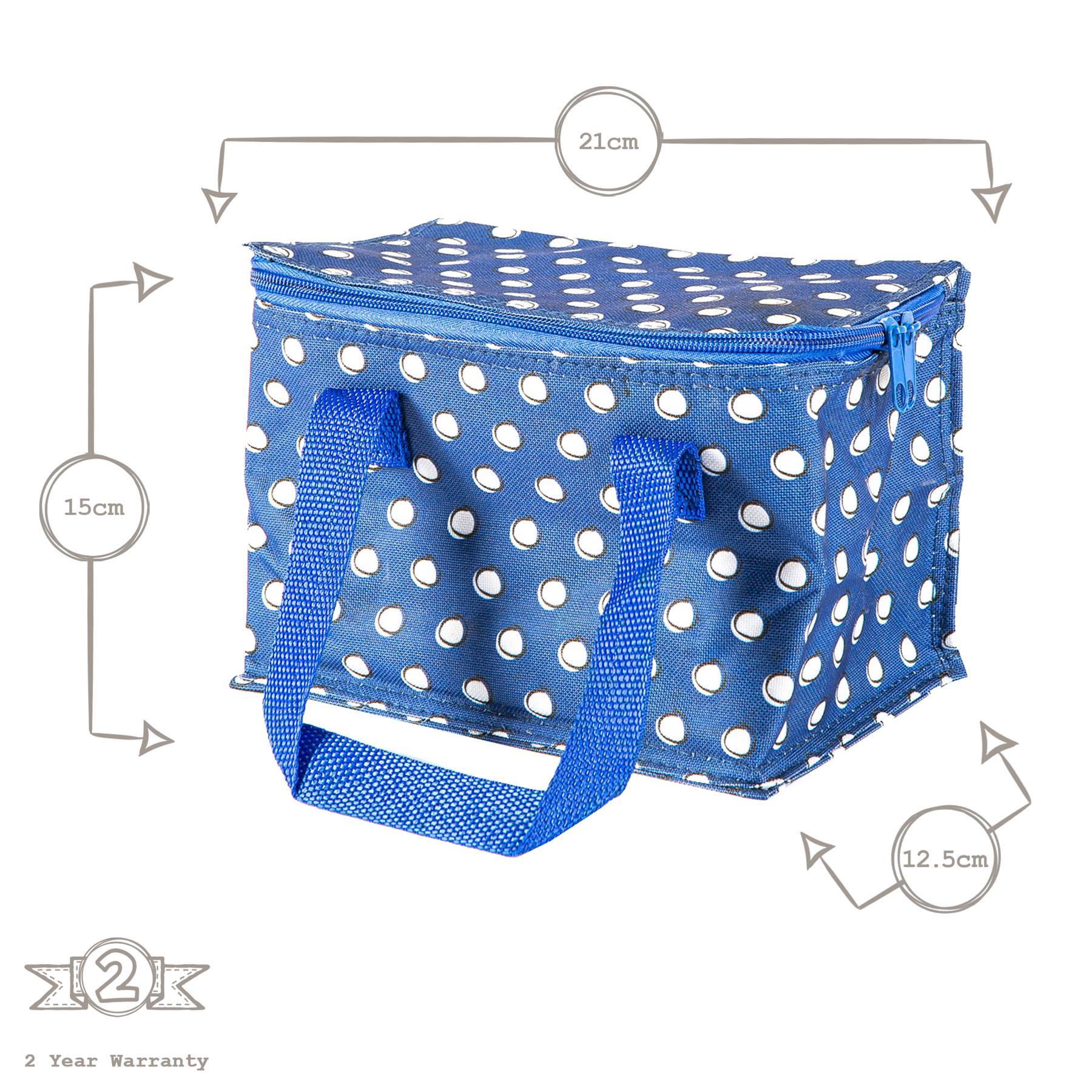 Blue Polka Insulated Lunch Bag