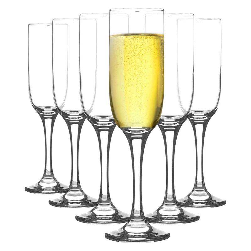 200ml Tokyo Glass Champagne Flutes - Pack of Six  - By LAV