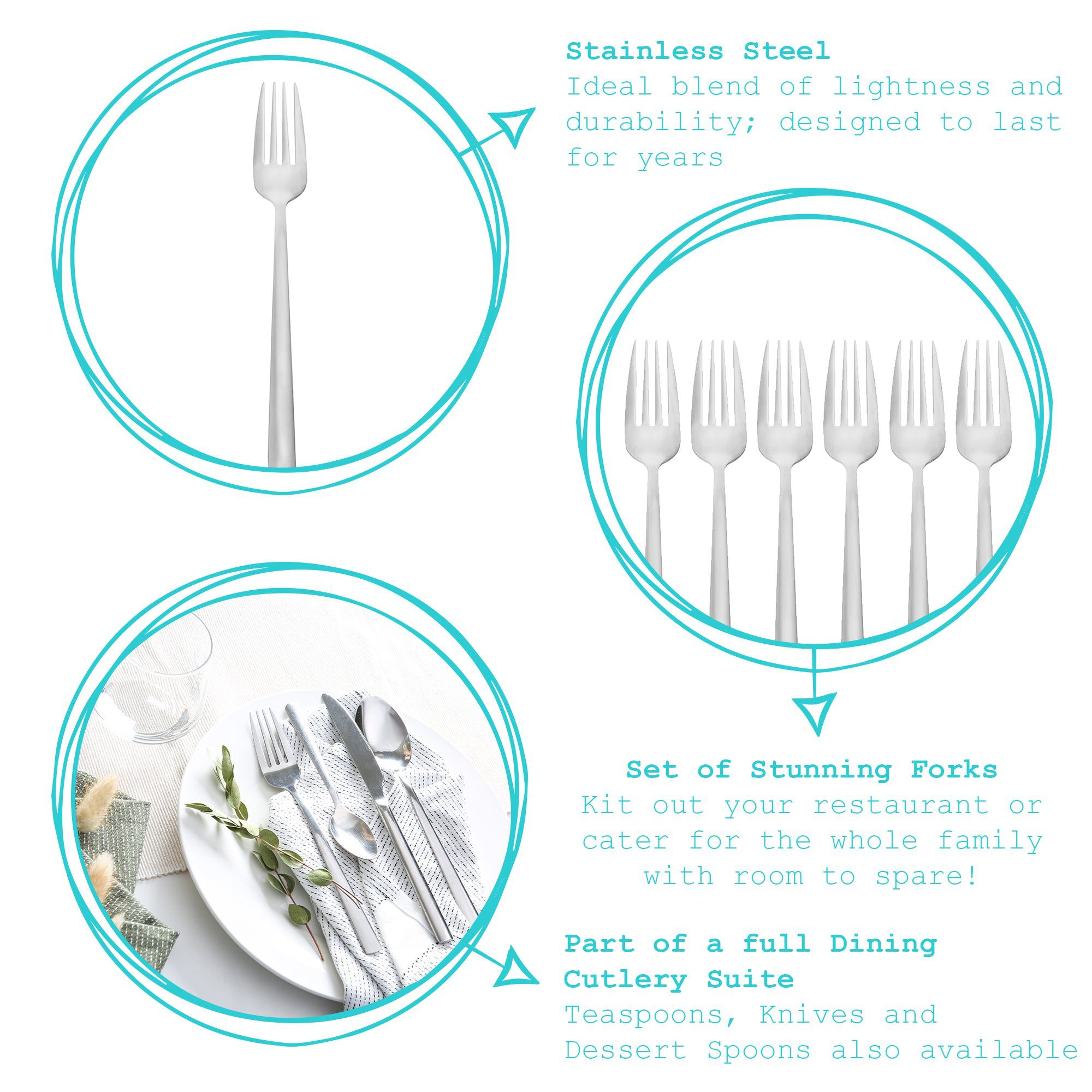 Tondo 18/0 Stainless Steel Dinner Forks - Pack of 6