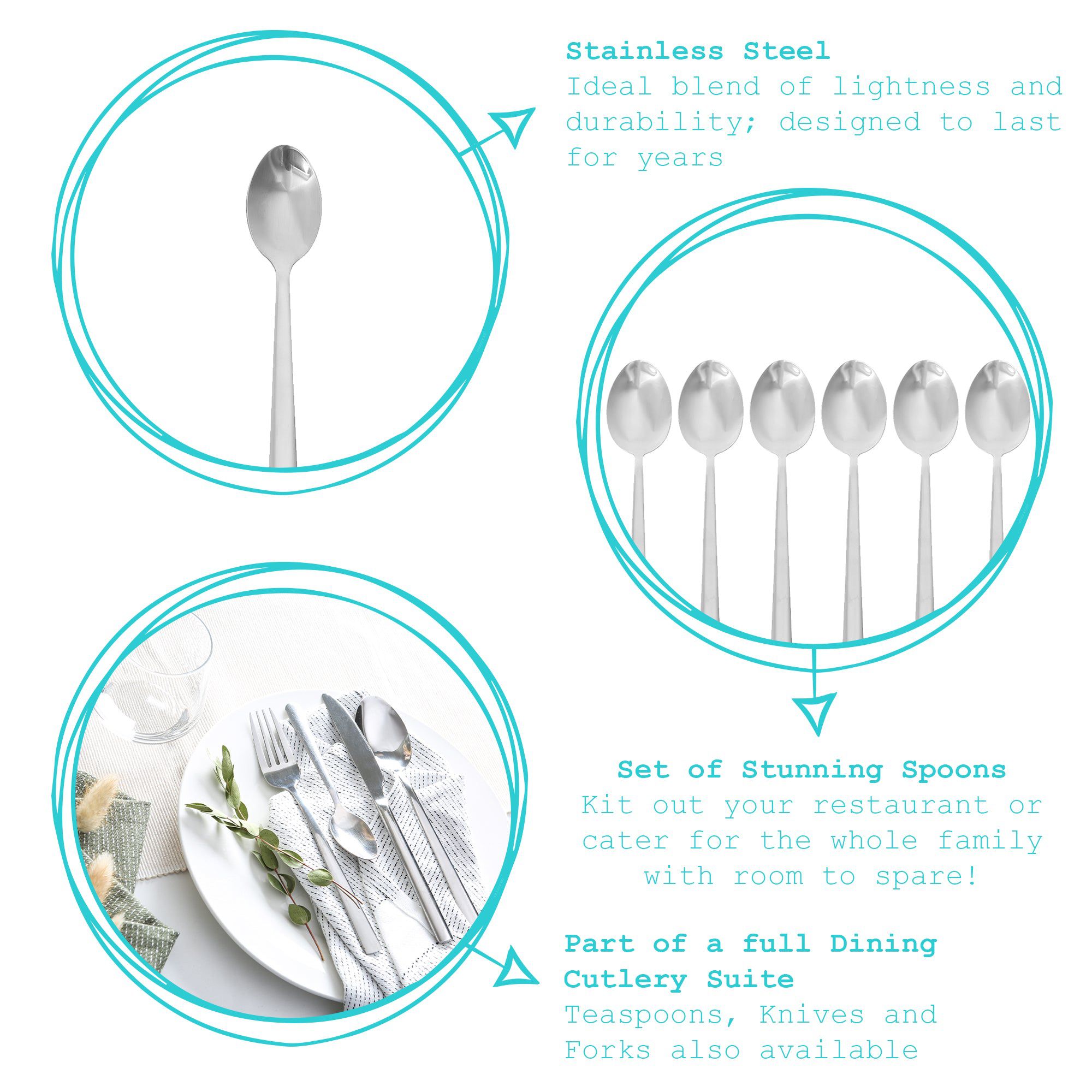 Tondo 18/0 Stainless Steel Teaspoons - Pack of 6