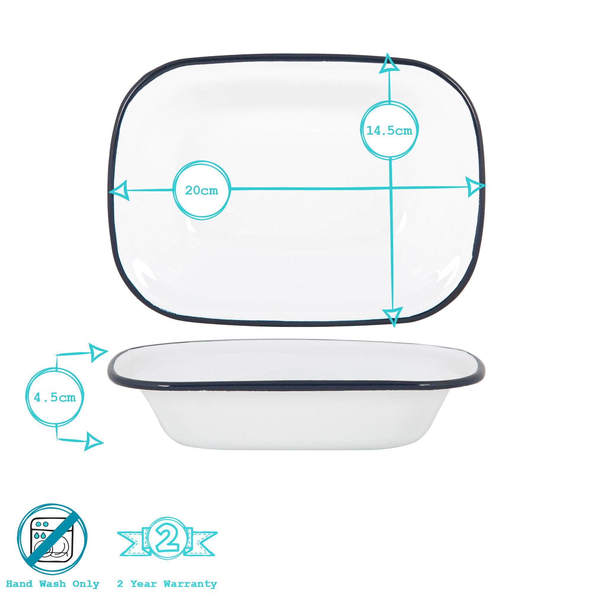 20cm White Enamel Pie Dish