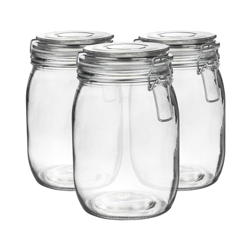 1L Glass Storage Jars - Pack of Three - By Argon Tableware