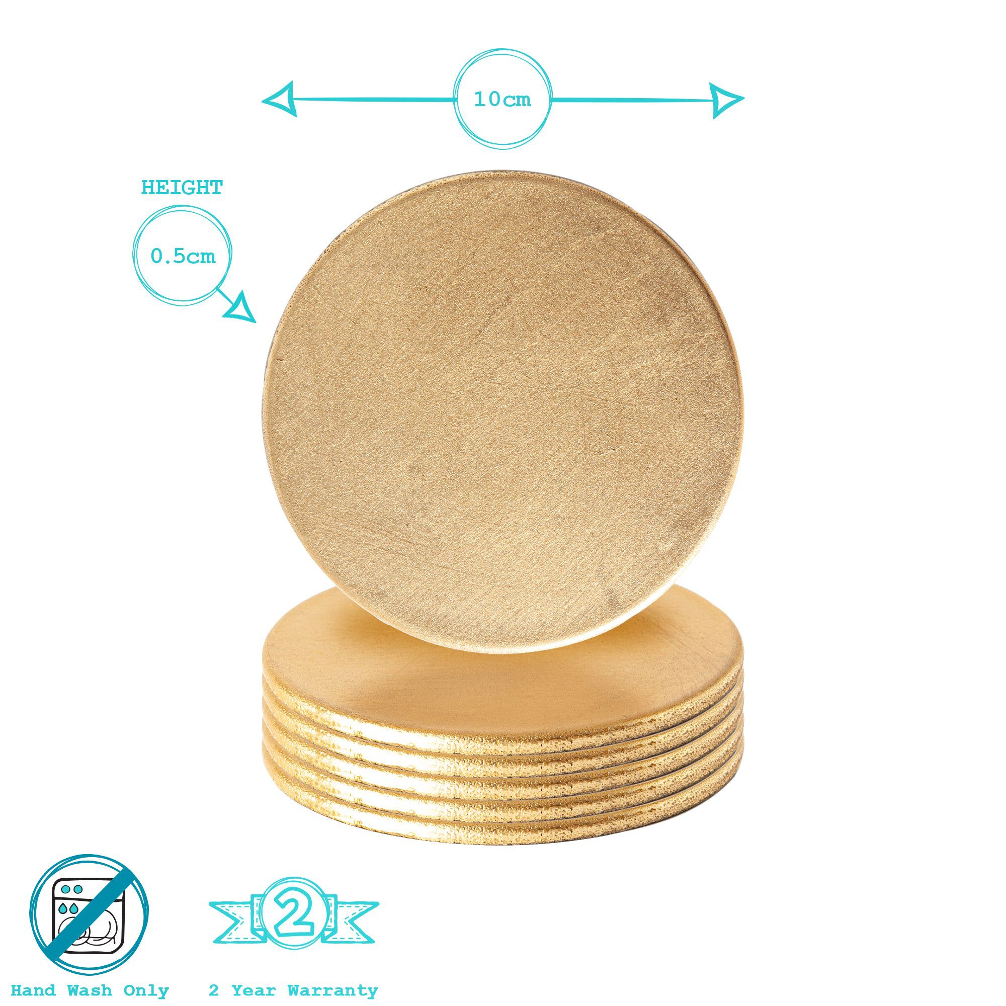 Metallic Melamine Coasters - Pack of Six