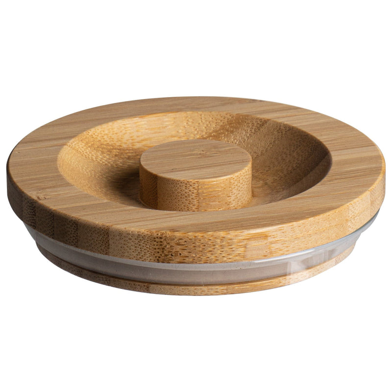10cm Carved Wooden Storage Jar Lid - By Argon Tableware