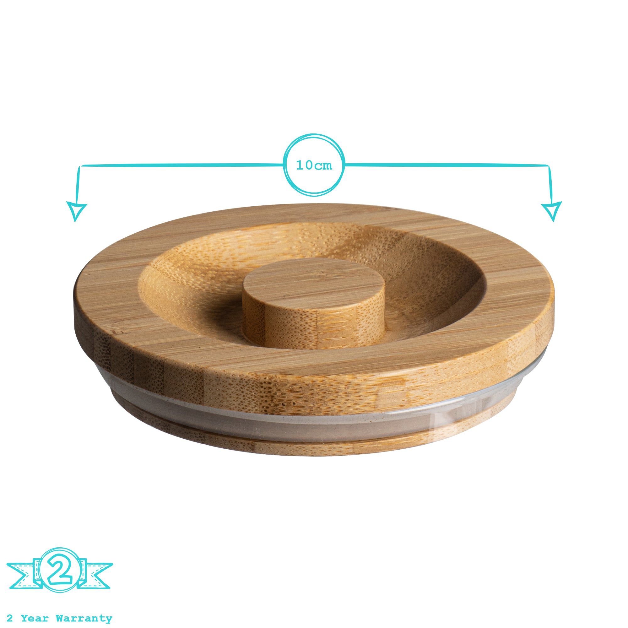 10cm Carved Wooden Scandi Storage Jar Lid