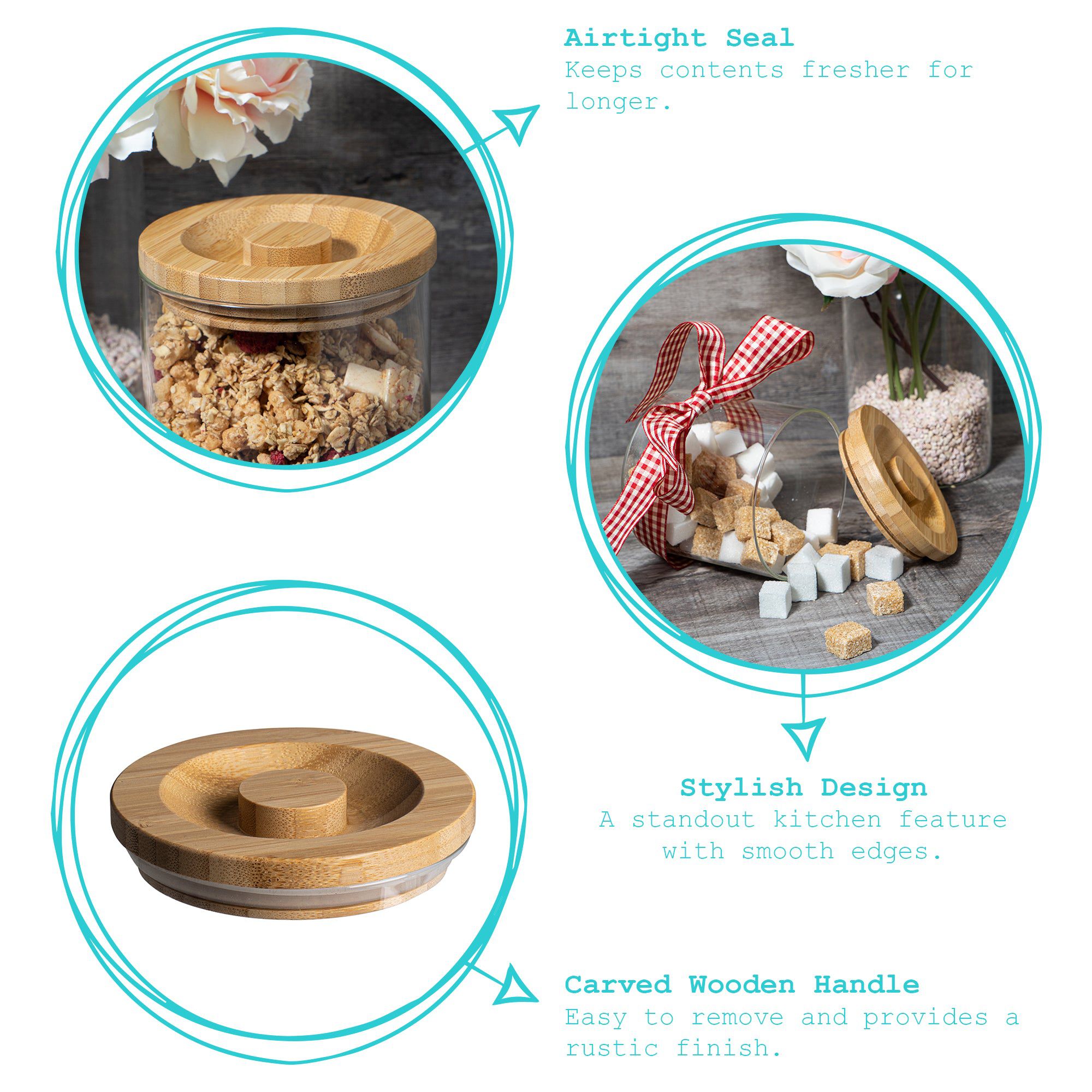 10cm Carved Wooden Scandi Storage Jar Lid