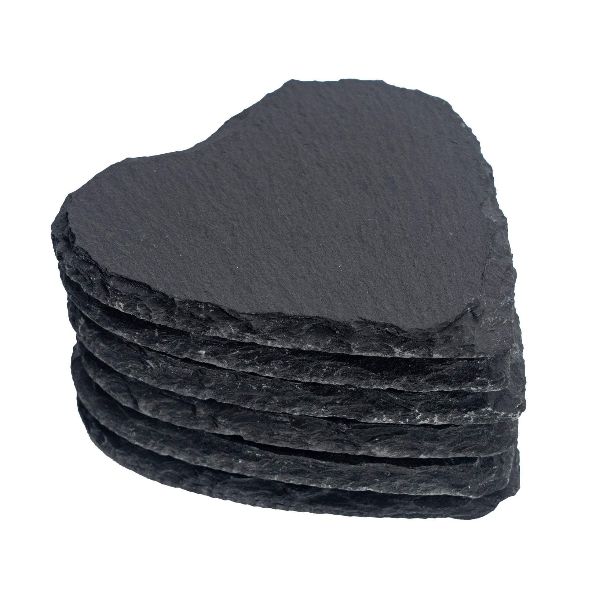 Heart Slate Coasters - Pack of 6 - By Argon Tableware