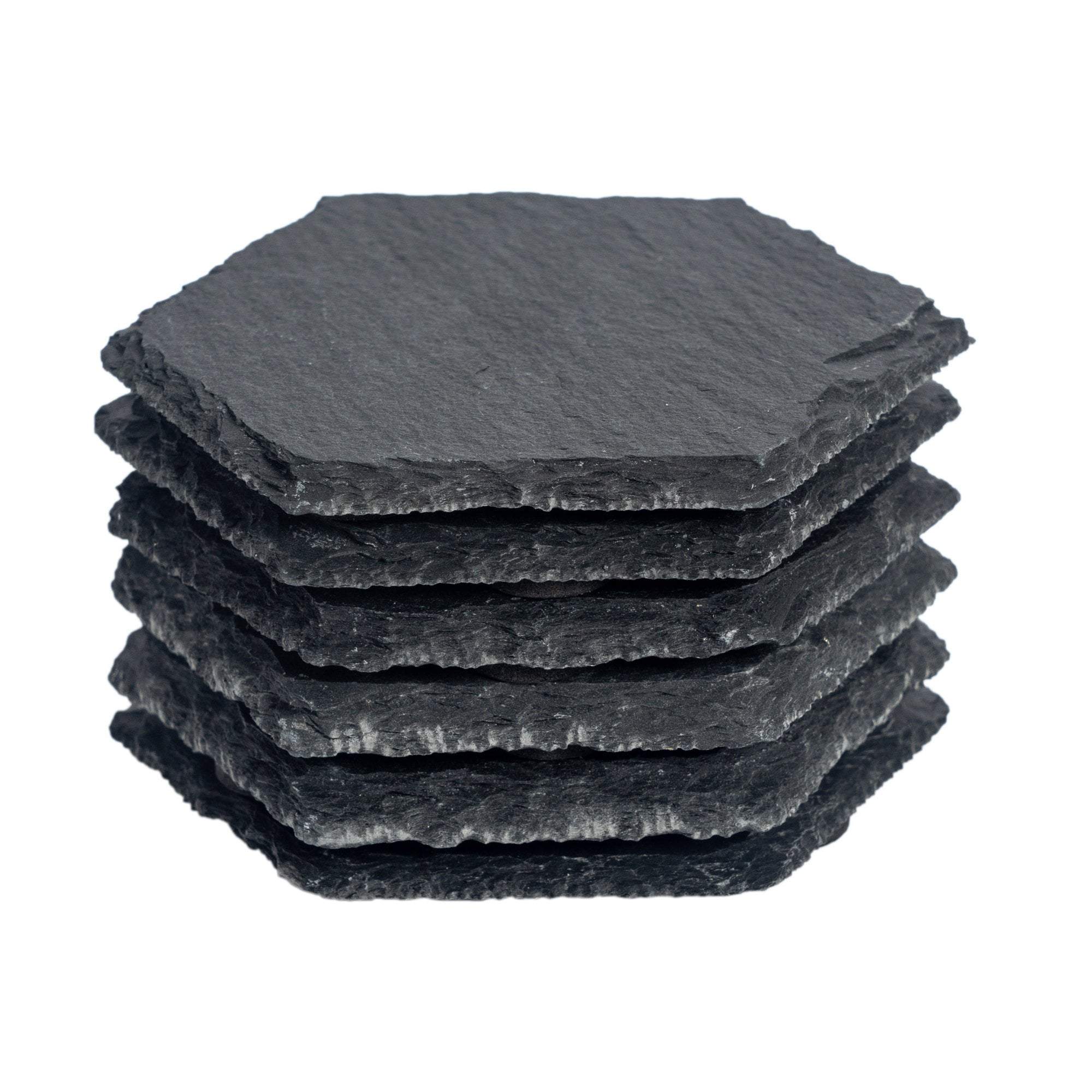 Hexagon Slate Coasters - Pack of 6 - By Argon Tableware