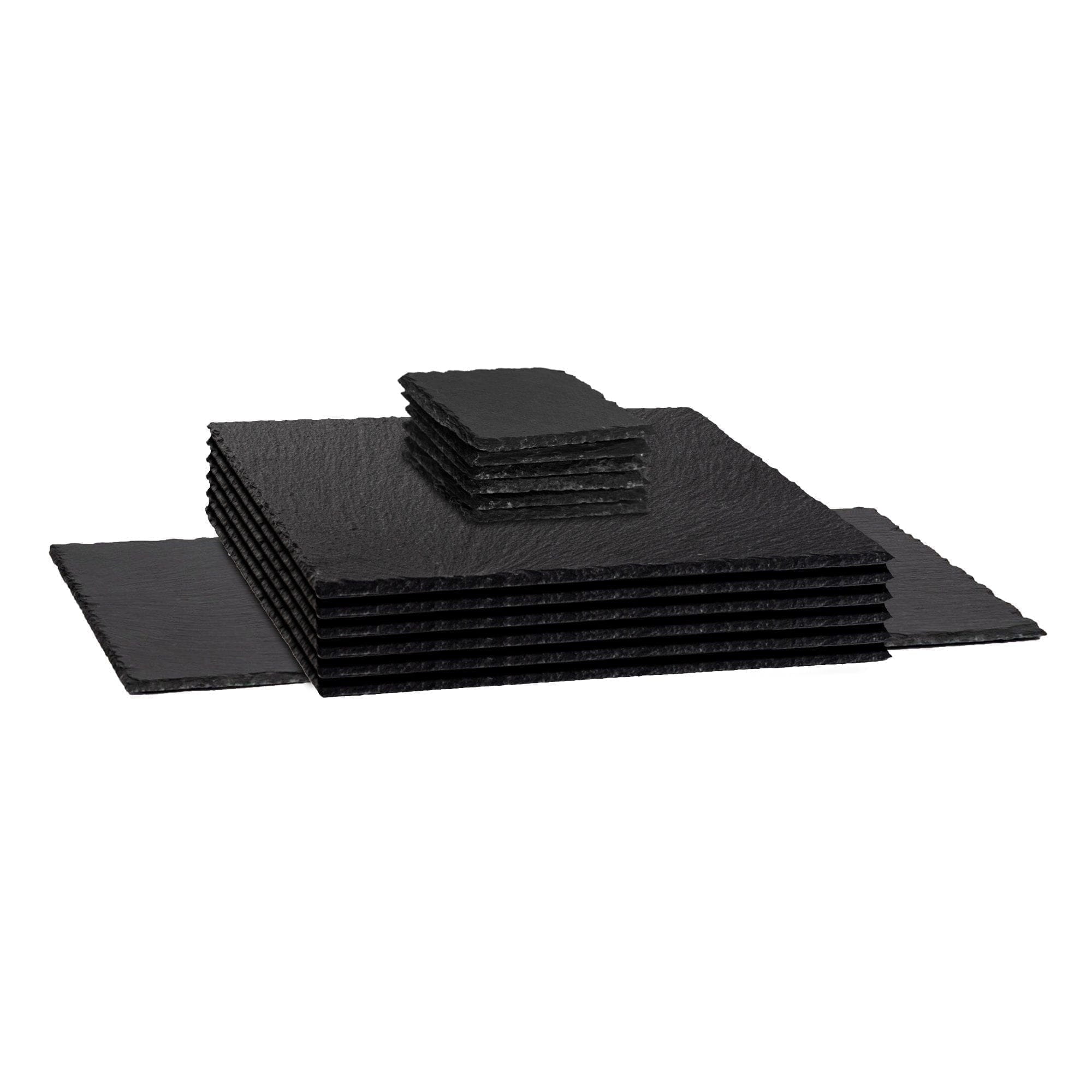 13pc Black Square Slate Placemats Set