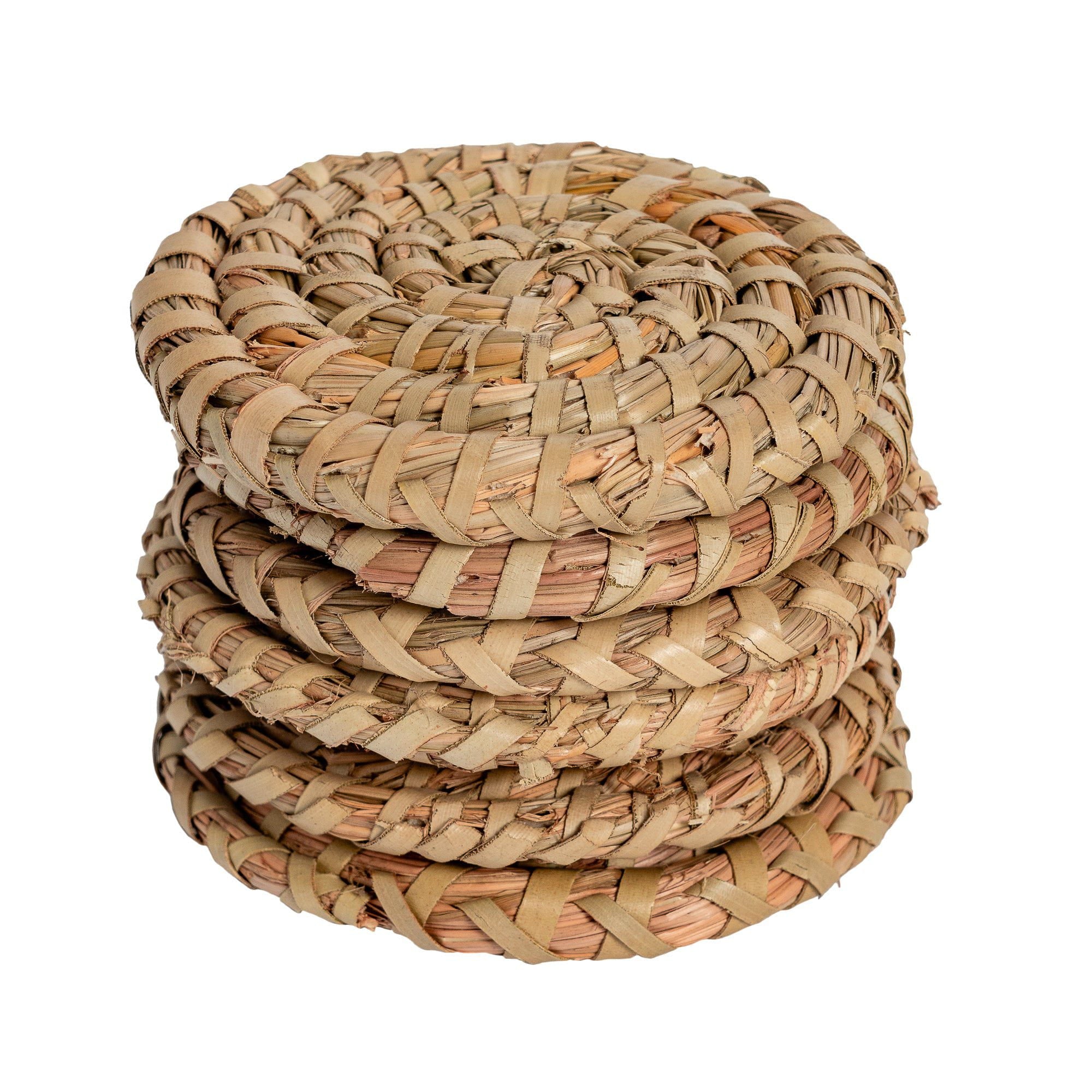 Woven Palm Leaf Coasters - Pack of Six