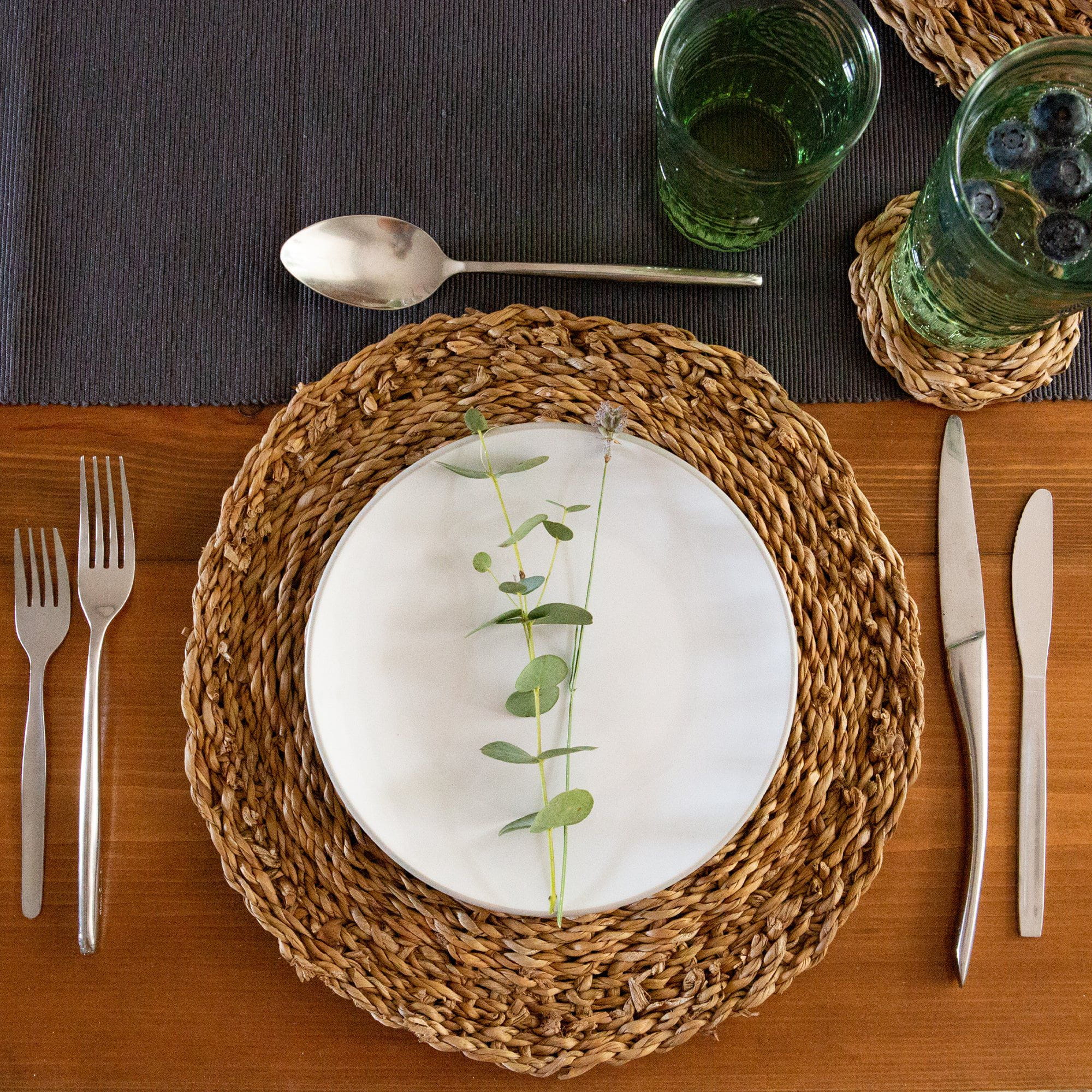 12pc Woven Seagrass Placemats & Coasters Set