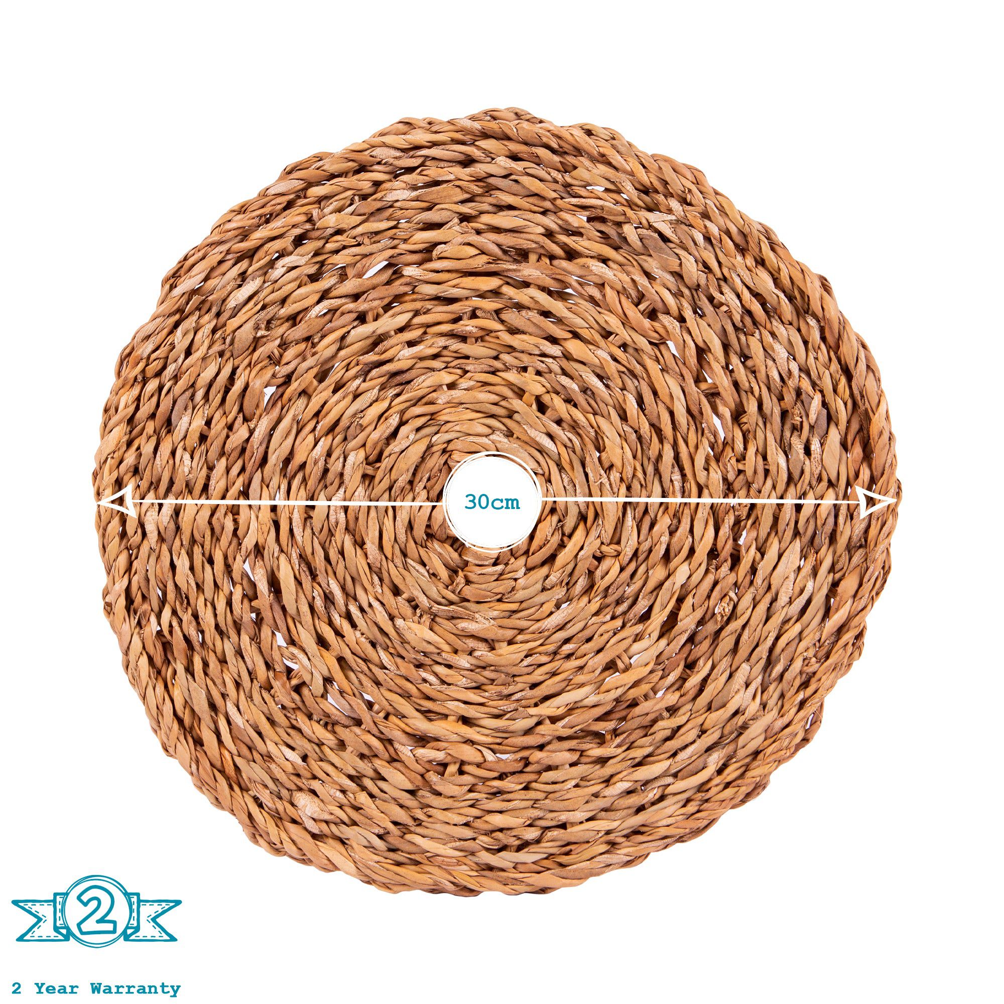 30cm Woven Seagrass Placemats - Pack of Six