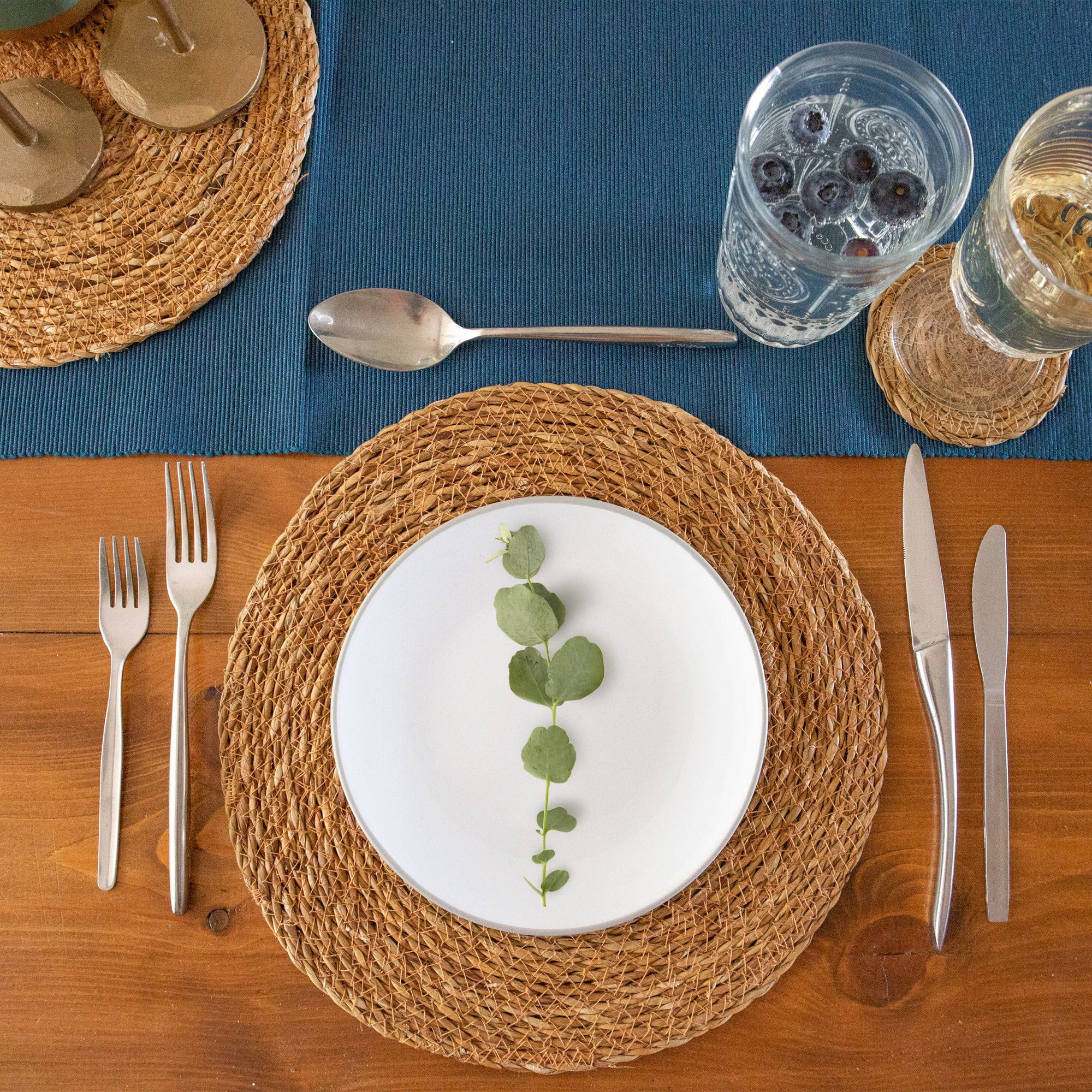 12pc Woven Typha Placemats & Coasters Set