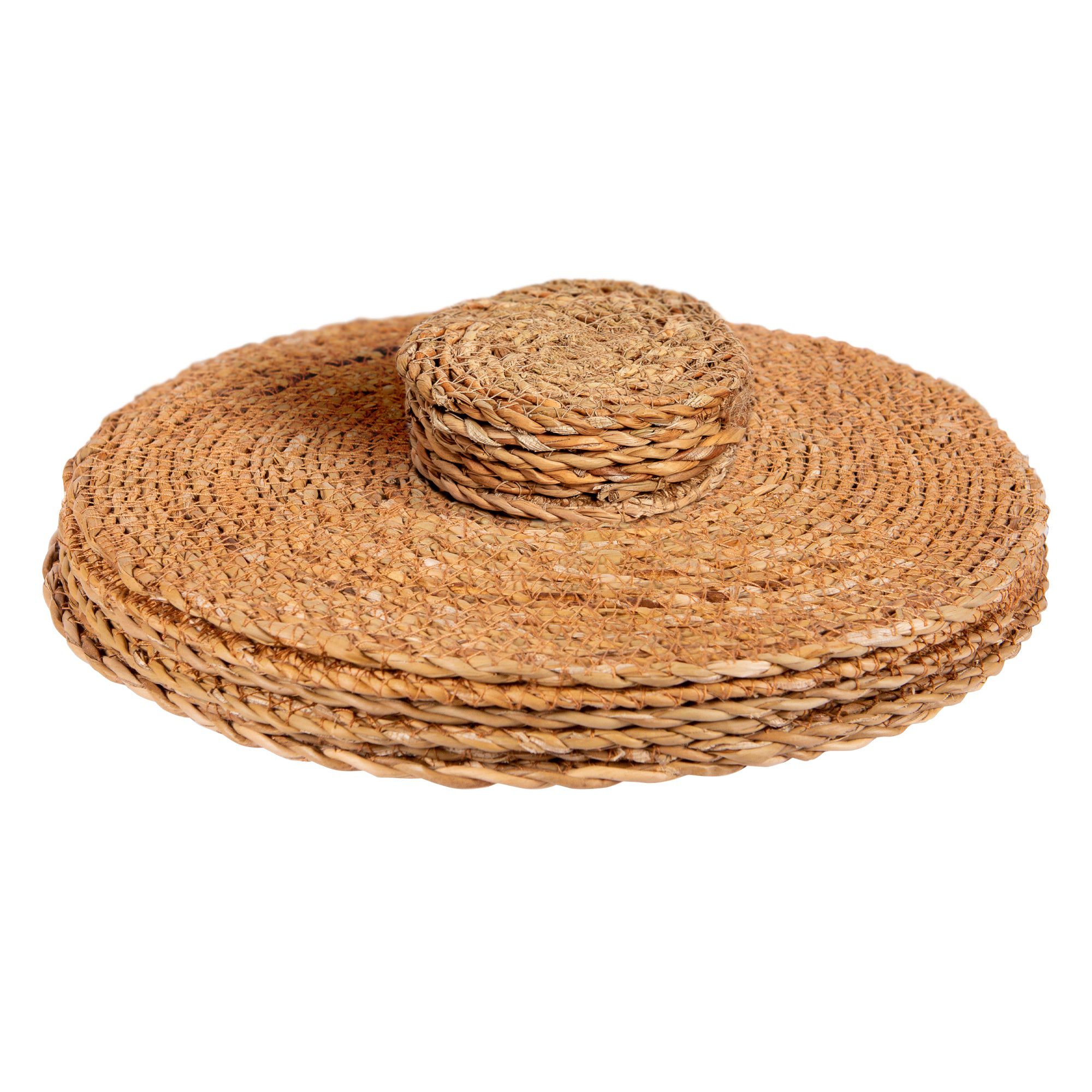 12pc Woven Typha Placemats & Coasters Set