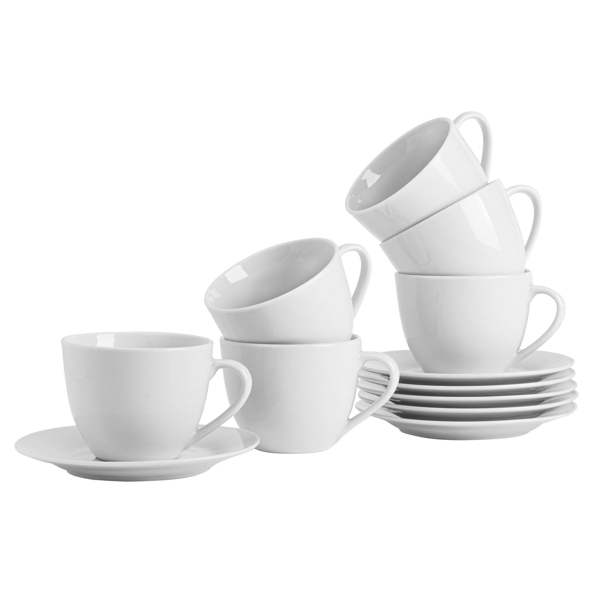 Argon Tableware 12 Piece Classic China Cup/Saucer Set - 320ml