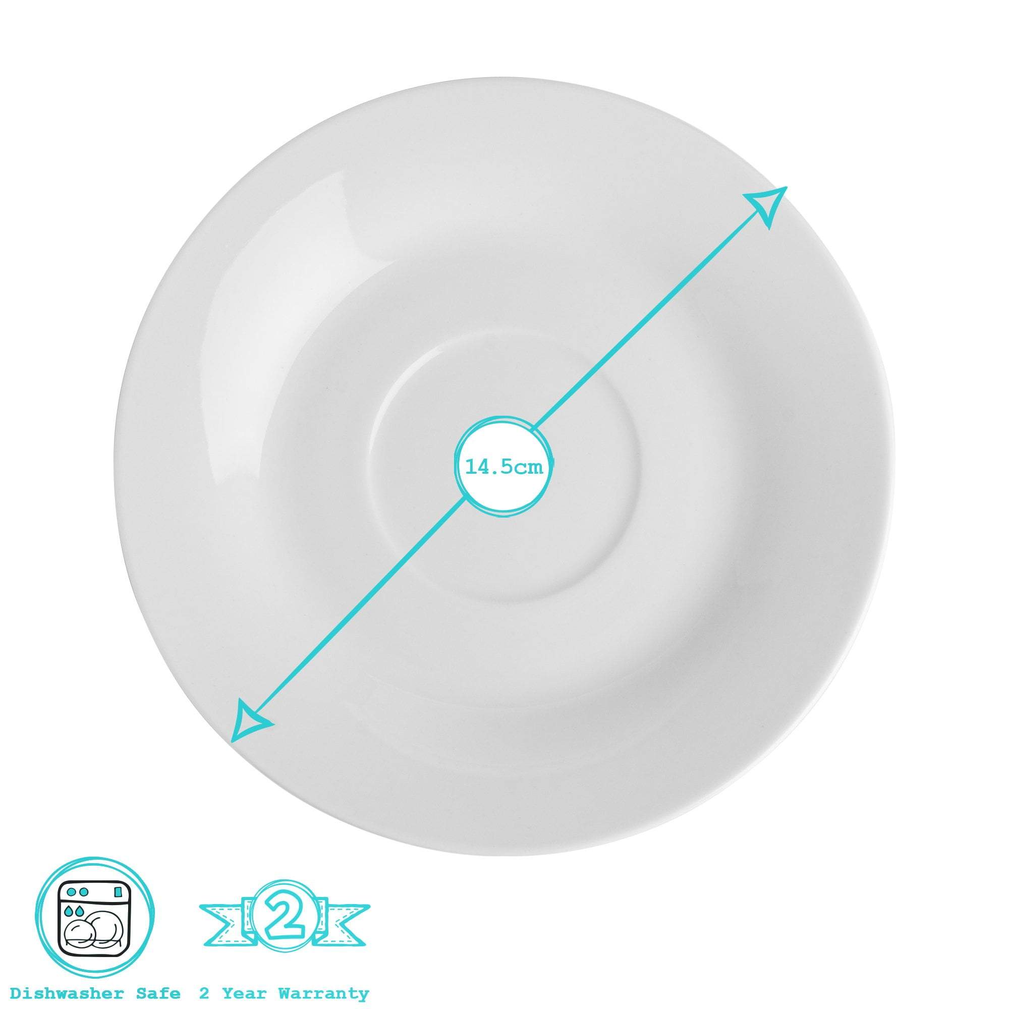 200ml White China Teacups & Saucers - 6 Sets