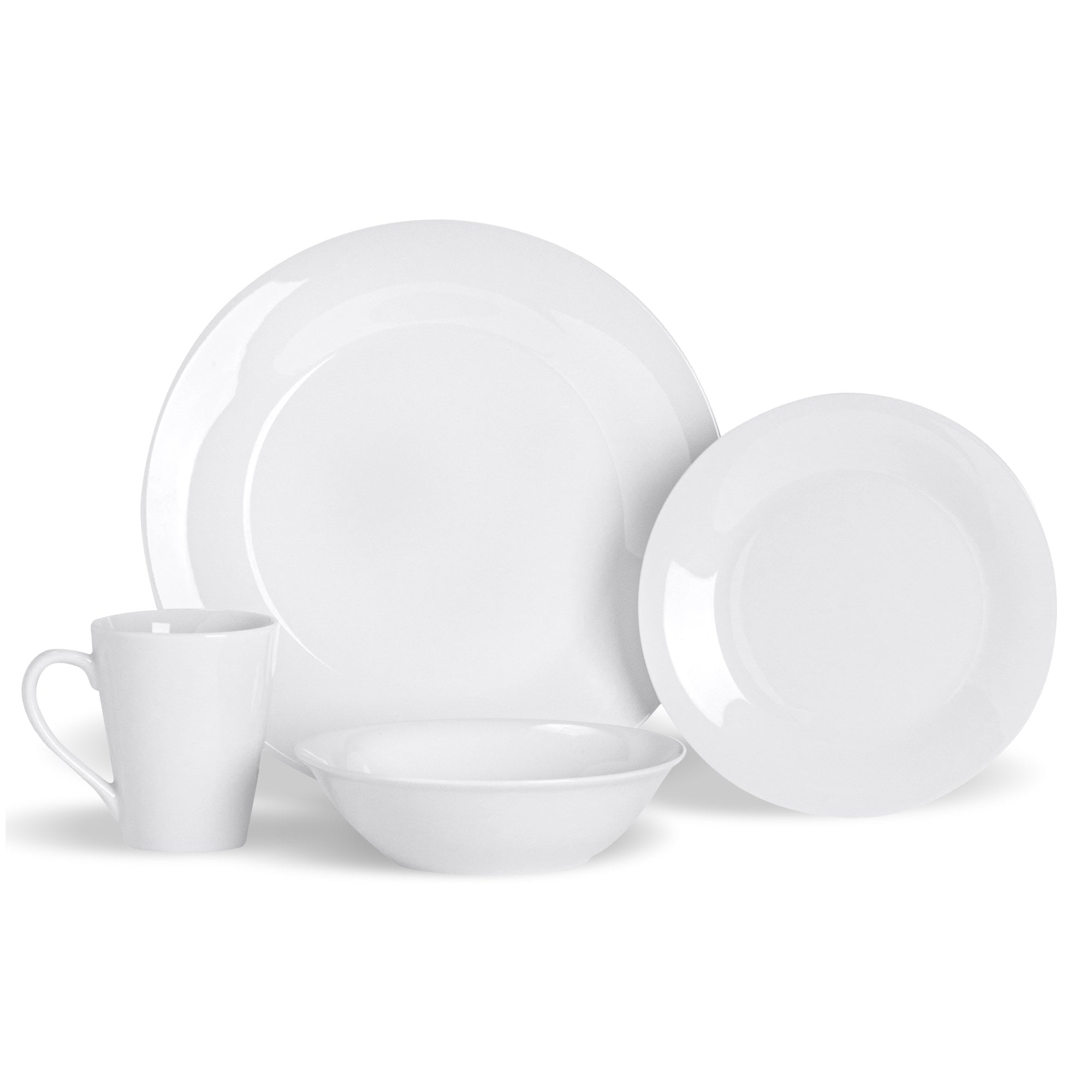 LS Argon Tableware 16 Piece White Crockery Set