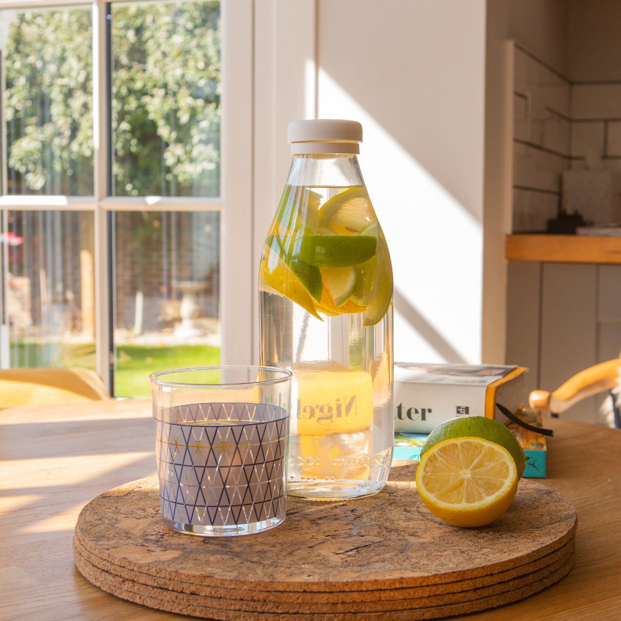 1L Glass Milk Bottle with Silicone Lid