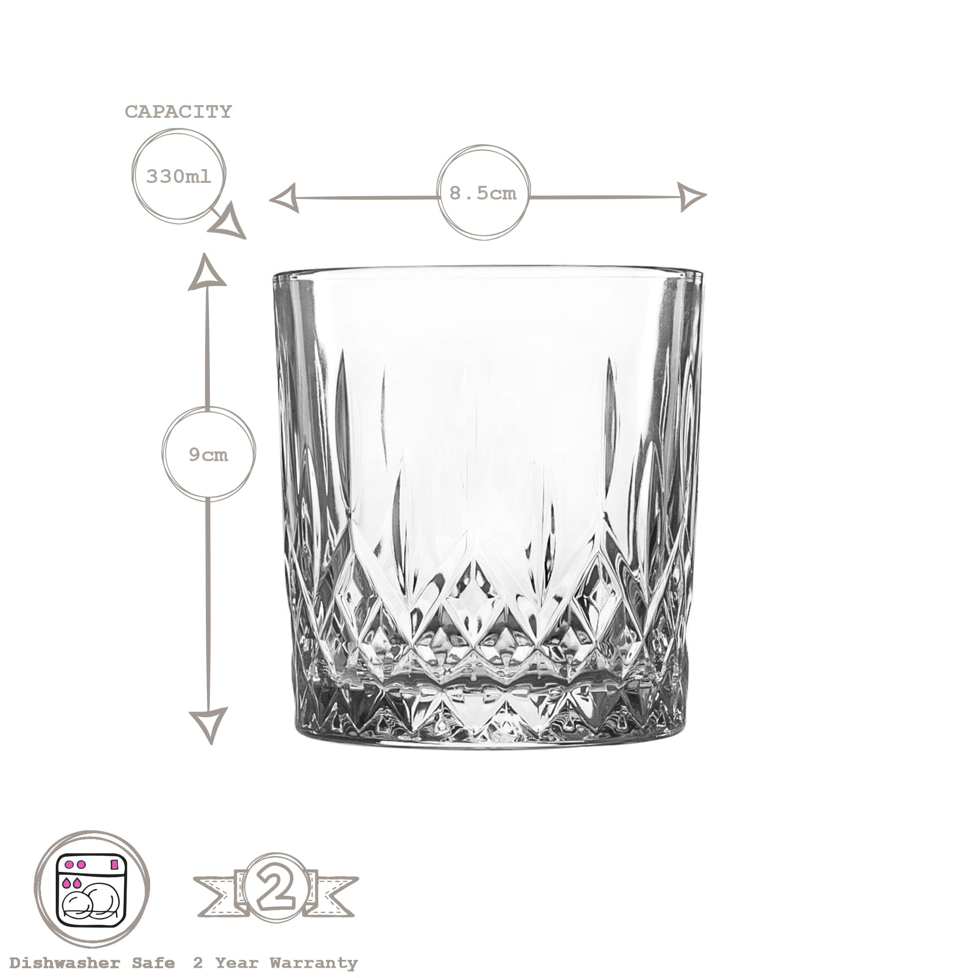 330ml Odin Whisky Glasses - Pack of Six