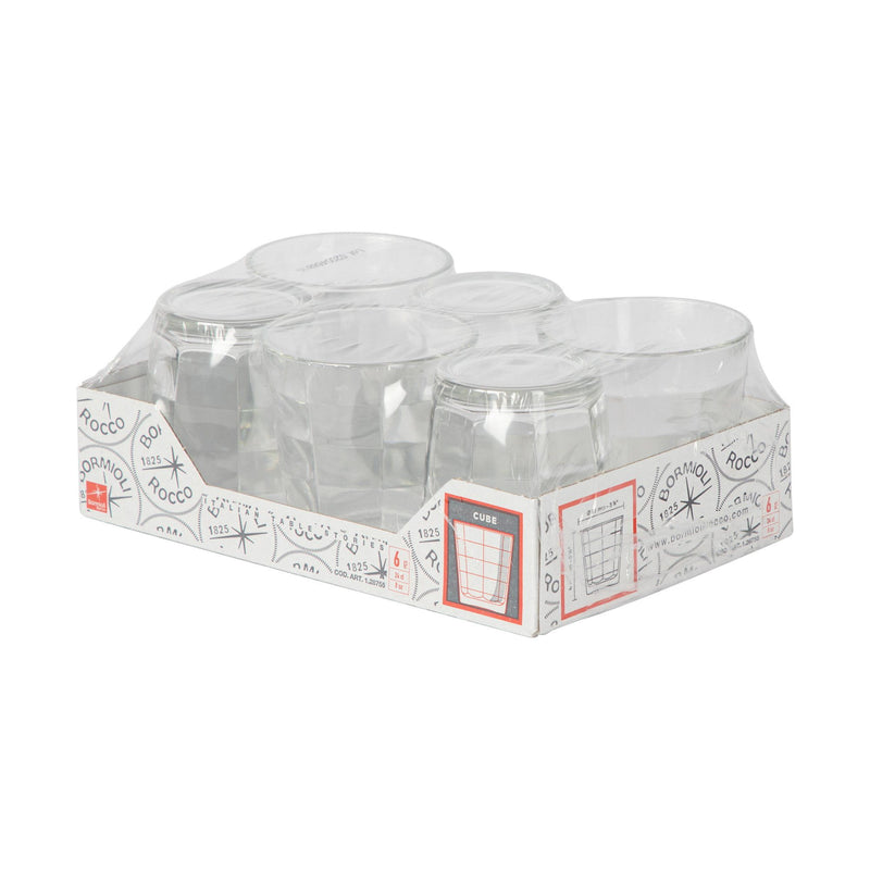 240ml Cube Whisky Glasses - Pack of Six - By Bormioli Rocco