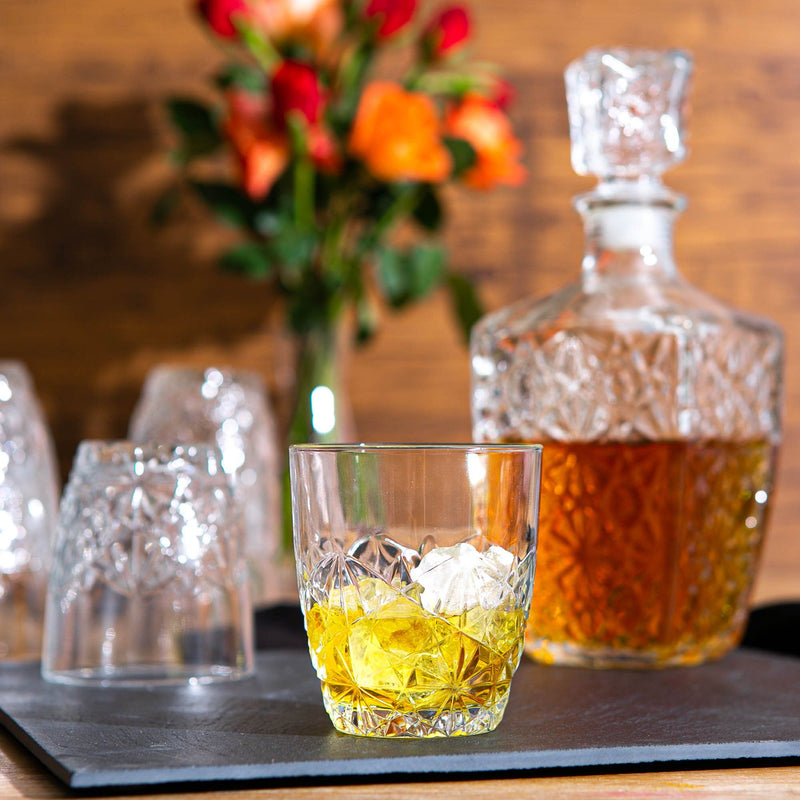 7pc Dedalo Whisky Decanter & Glasses Set - By Bormioli Rocco