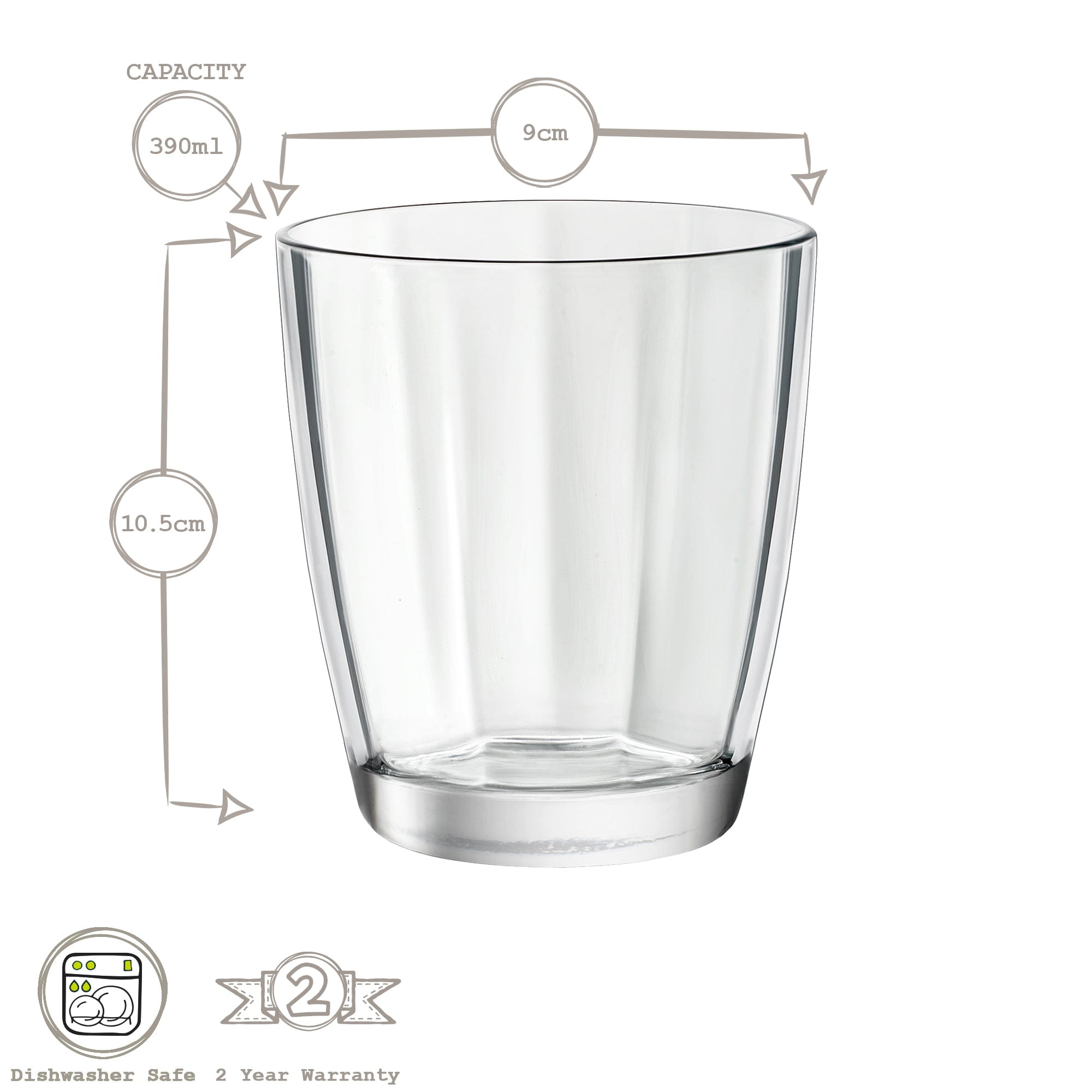 390ml Pulsar Tumbler Glasses - Pack of Six