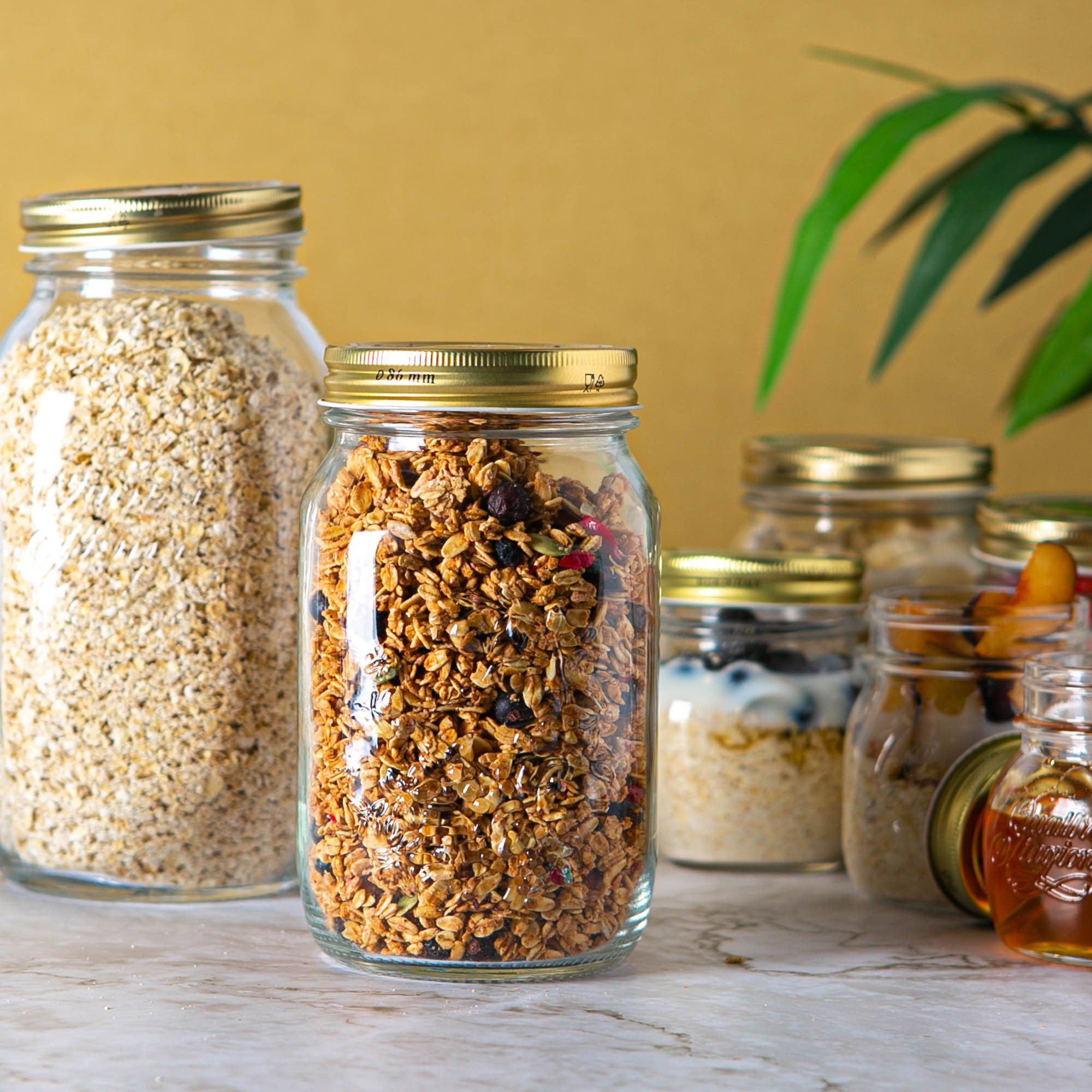 1L Quattro Stagioni Glass Storage Jar