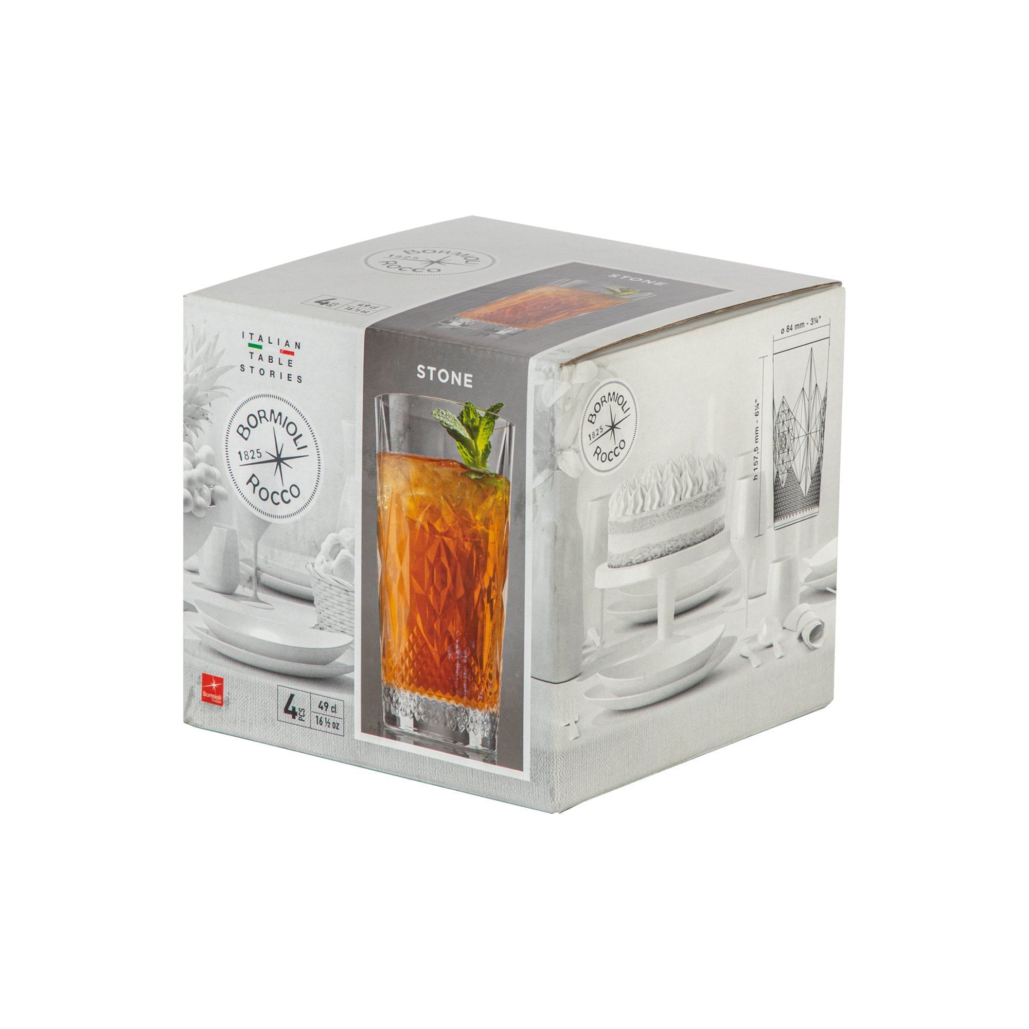 490ml Bartender Stone Highball Glasses - Pack of Four