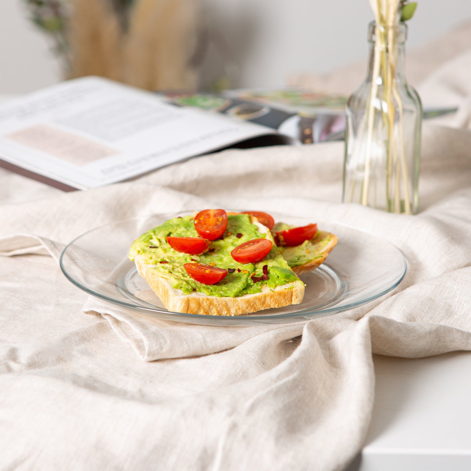 19cm Clear Lys Glass Dessert Plates - Pack of Six