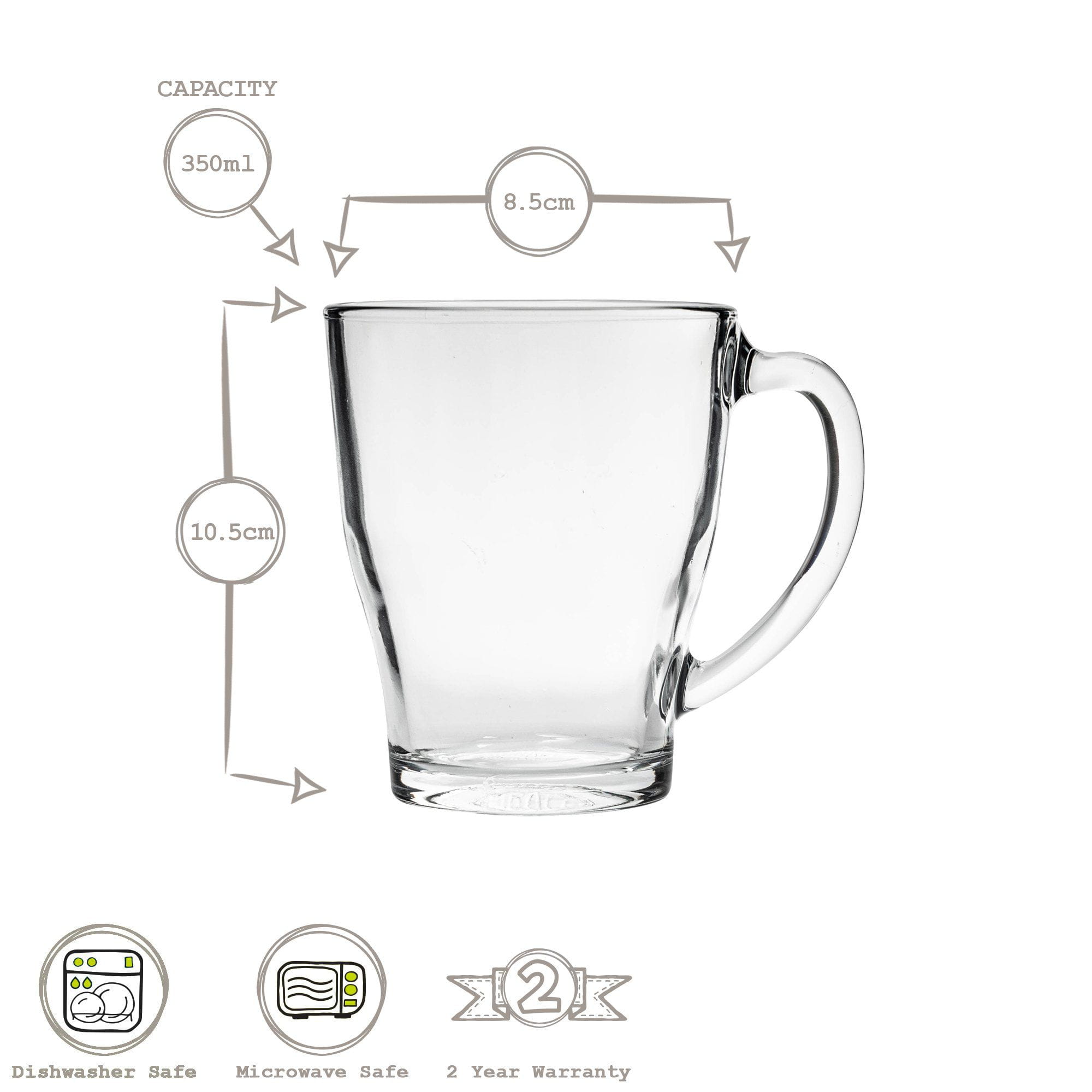 350ml Cosy Coffee Glasses - Pack of Six